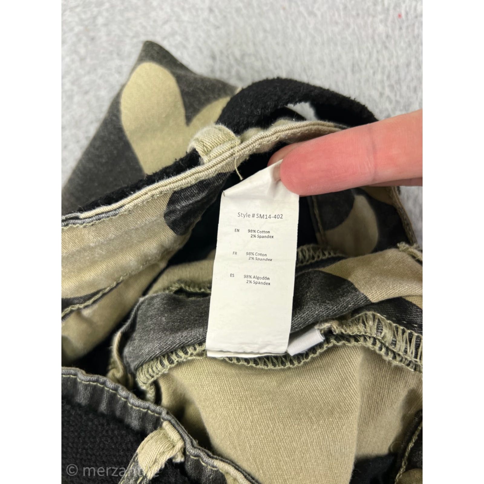 Vintage Revamped Womens Jeans Camouflage Cotton Blend Ramie Belted Tapered Regular Inseam 26 Olive Green XS Boys? Size 26" / US 2 / IT 38 - 5 Thumbnail