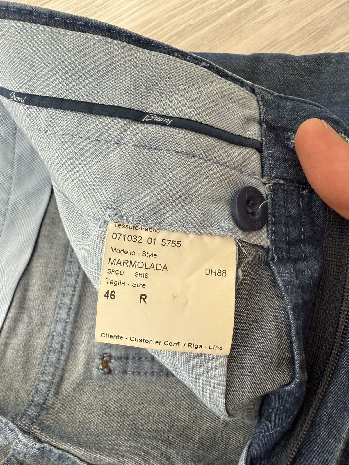 Brioni Brioni Denim Marmolada Washed Cotton Straight Luxury Jeans Size US 30 / EU 46 - 8 Thumbnail