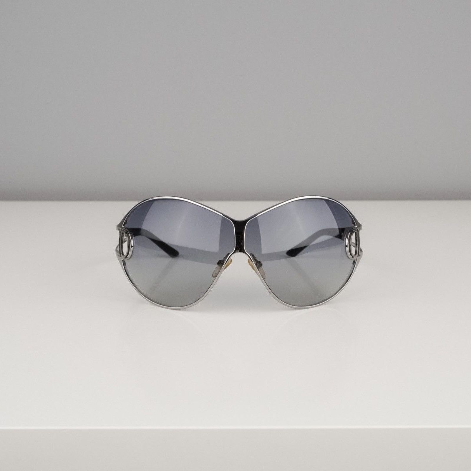 Dior Vintage christian dior D logo oversized mask sunglasses Size ONE SIZE - 2 Thumbnail