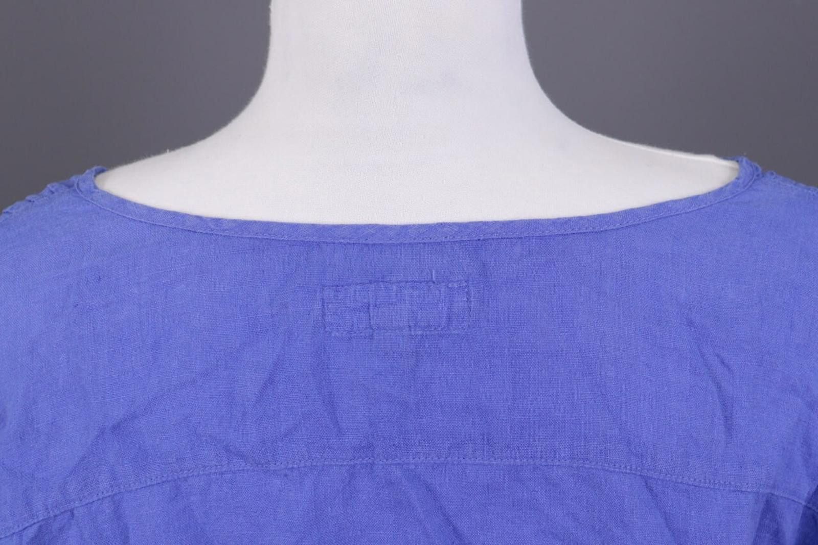 Designer John Lewis 100% Lino Blue Linen Tunic Top Shirt Size 16 Size XXL / US 16-18 / IT 52-54 - 11 Thumbnail