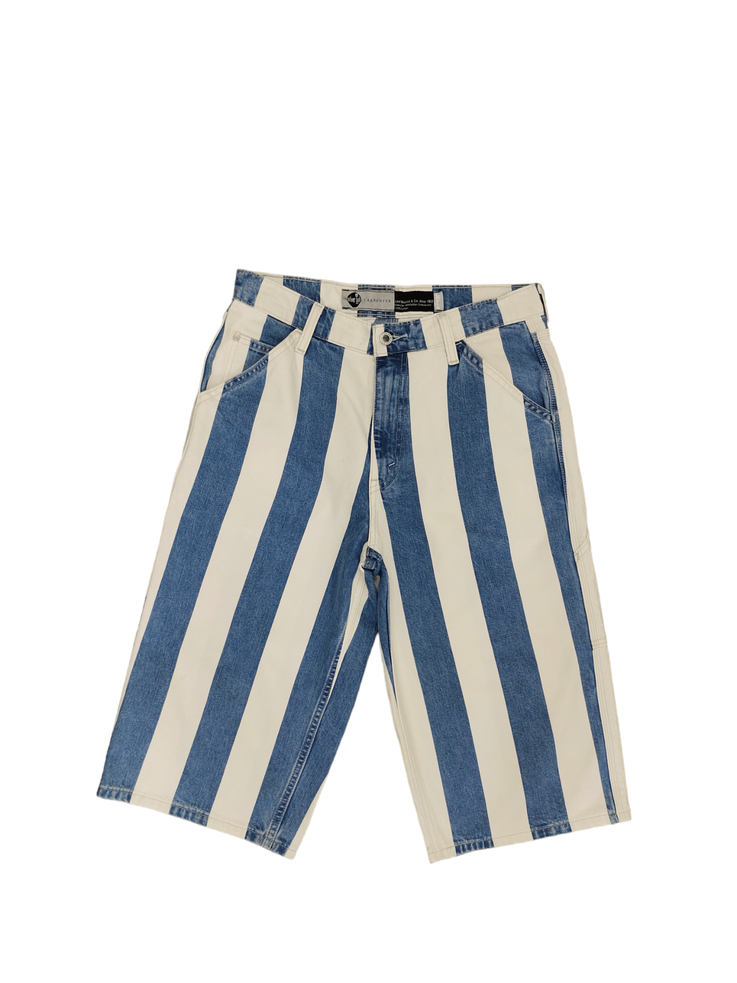 Levi's Vintage Clothing Baggy Jeans Levis Silver Tab Prisoner Striped Carpenter 3Q Size US 31 - 11 Thumbnail