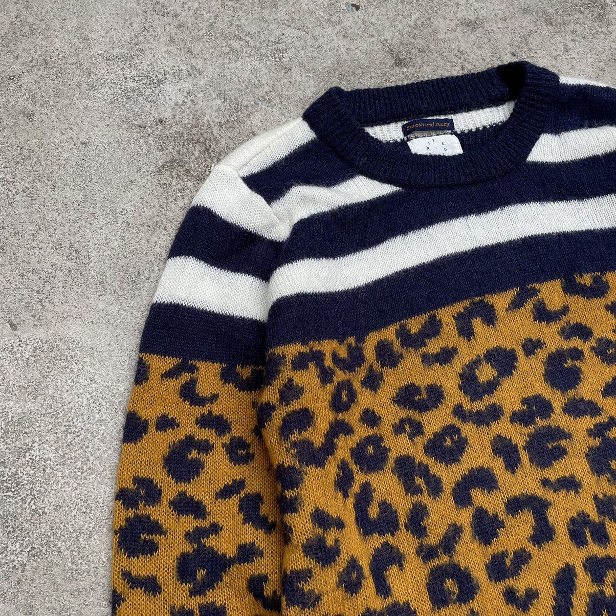 Vintage Vintage Y2K Leopard Stripe Knit Sweater Preppy Streetwear M Size US M / EU 48-50 / 2 - 3 Thumbnail