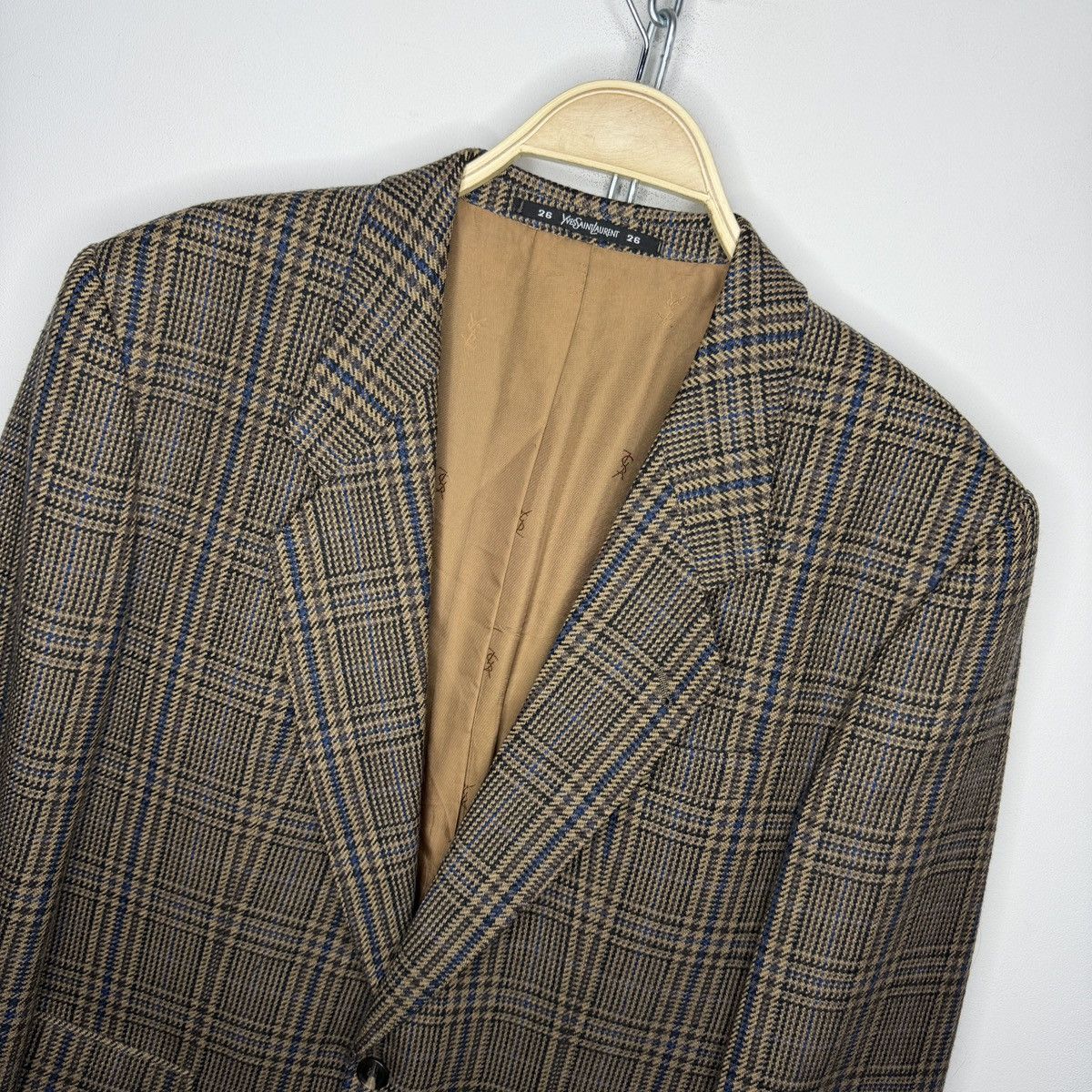 Yves Saint Laurent Vintage Yves Saint Laurent YSL Wool Checkered Plaid Blazer Size 42R - 4 Thumbnail
