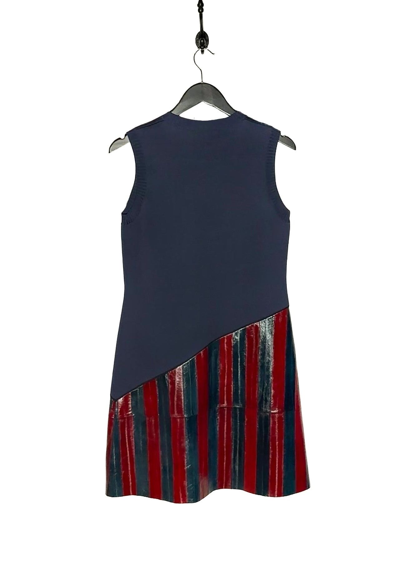 Louis Vuitton Louis Vuitton 2015 Eel Trims Navy Jersey Dress Size M / US 6-8 / IT 42-44 - 4 Thumbnail