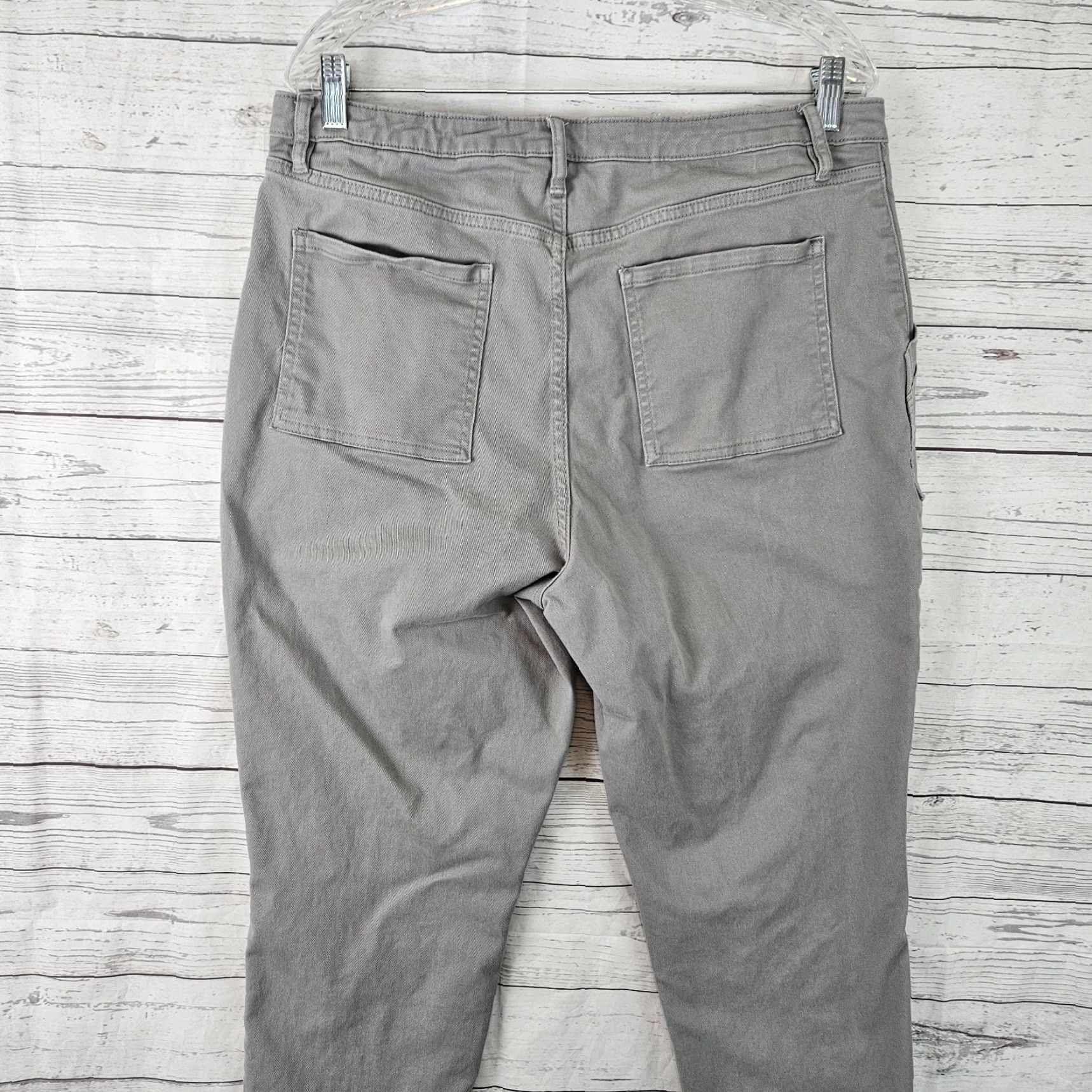 Banana Republic Banana Republic Womens Ankle Jeans Sz 14 Gray High Rise Denim Cotton Blend Regular Inseam 27.5 Rise 10.5+ Pattern: Solid Womens Jeans Size 36" / US 14 / IT 50 - 4 Thumbnail