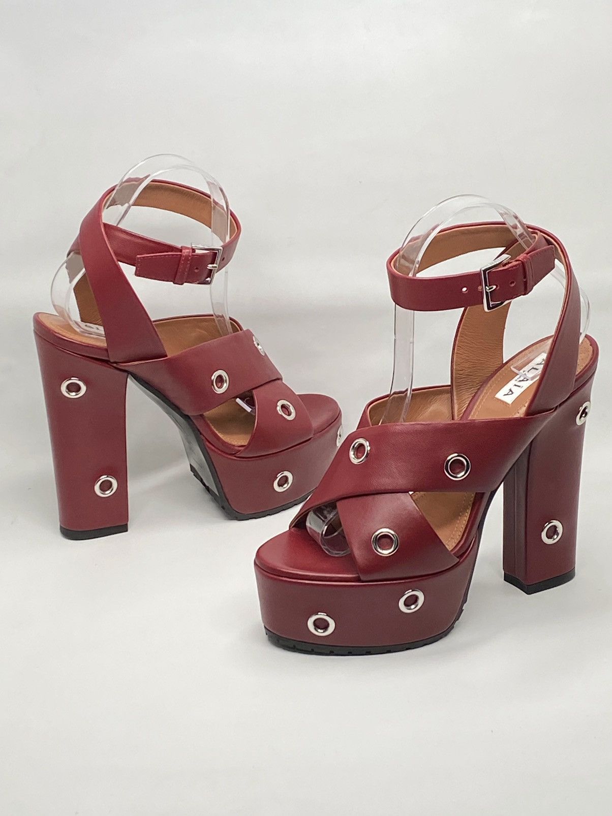 Alaia Alaia Eyelets Leather Platform Sandals size 37.5 Size US 7.5 / IT 37.5 - 8 Thumbnail