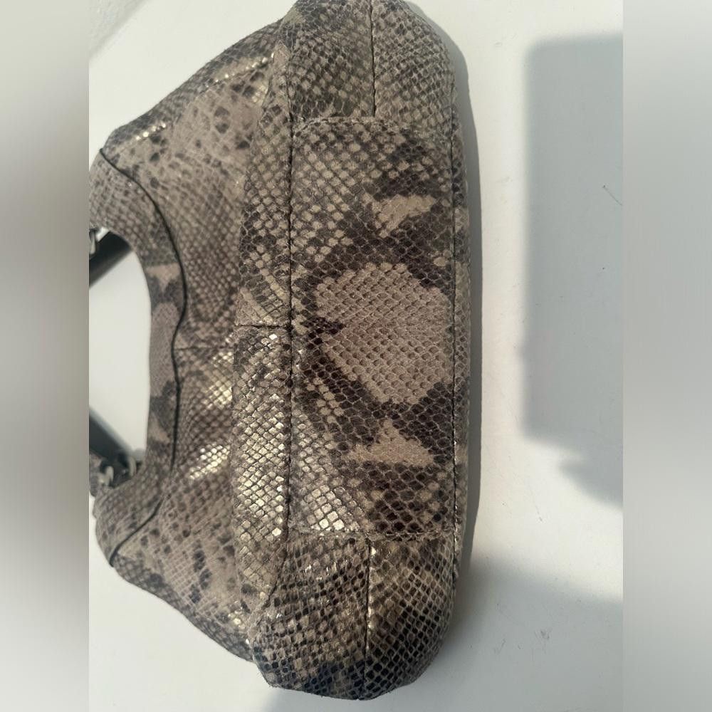 Coach Coach Maggie Python Print Leather Madison Hobo Bag Gray Tan Size ONE SIZE - 10 Thumbnail
