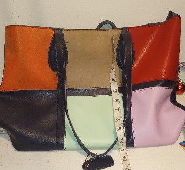 The Unbranded Brand Genuine Leather Color Block Mid-Sized Tote Size ONE SIZE - 8 Thumbnail