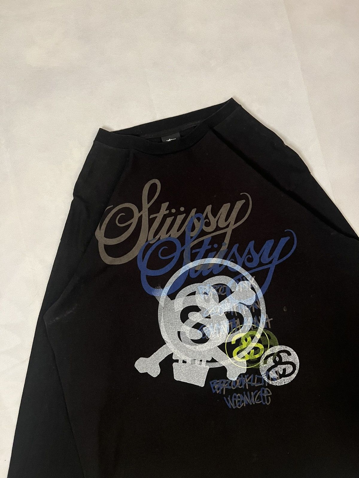Stussy Vintage Stussy Skull Venice Brooklyn Black Tshirt Size US L / EU 52-54 / 3 - 4 Thumbnail