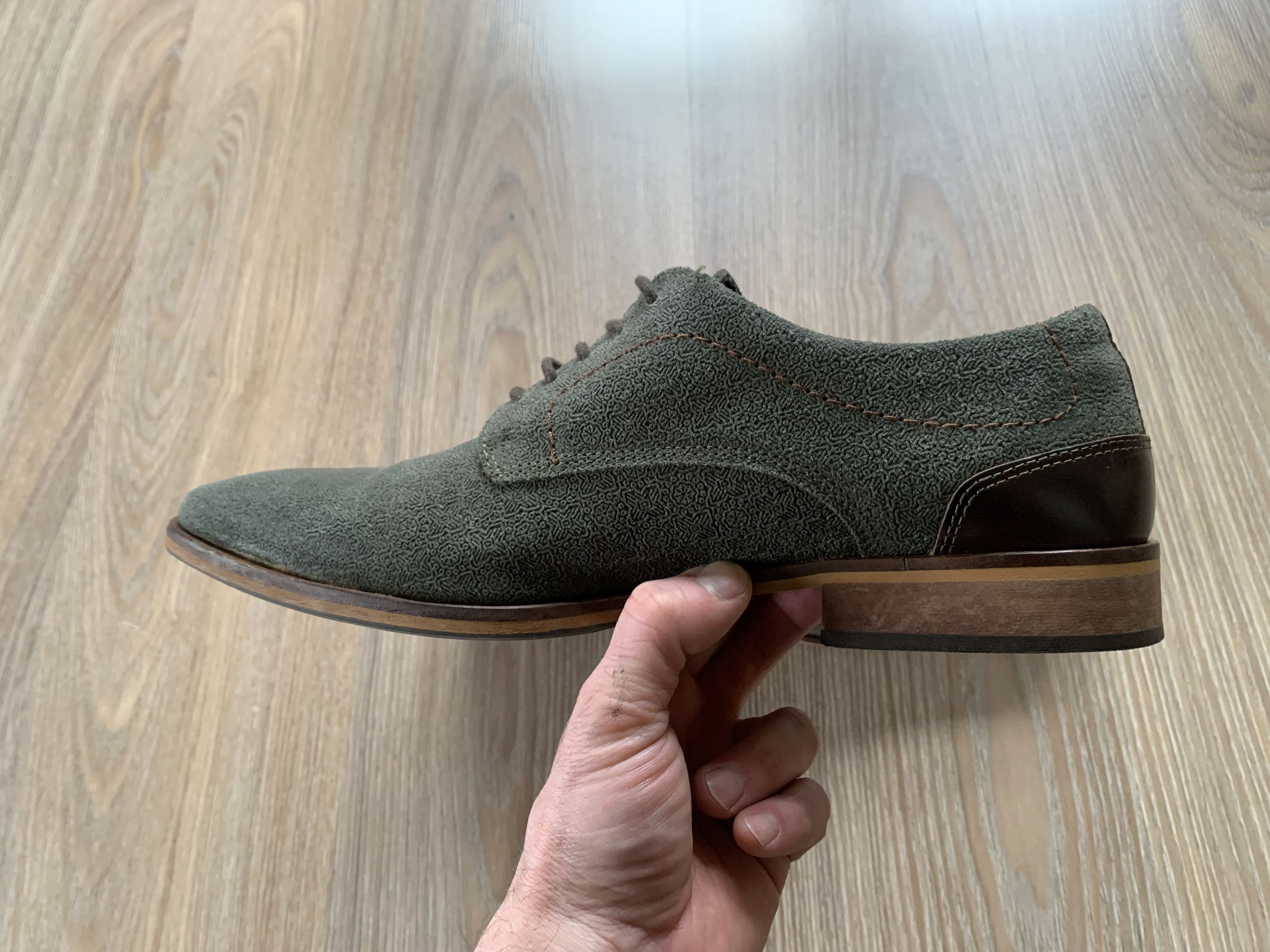 Handmade Hand Crafted Men's Embossed Suede Oxford Shoes Size US 10 / EU 43 - 5 Thumbnail