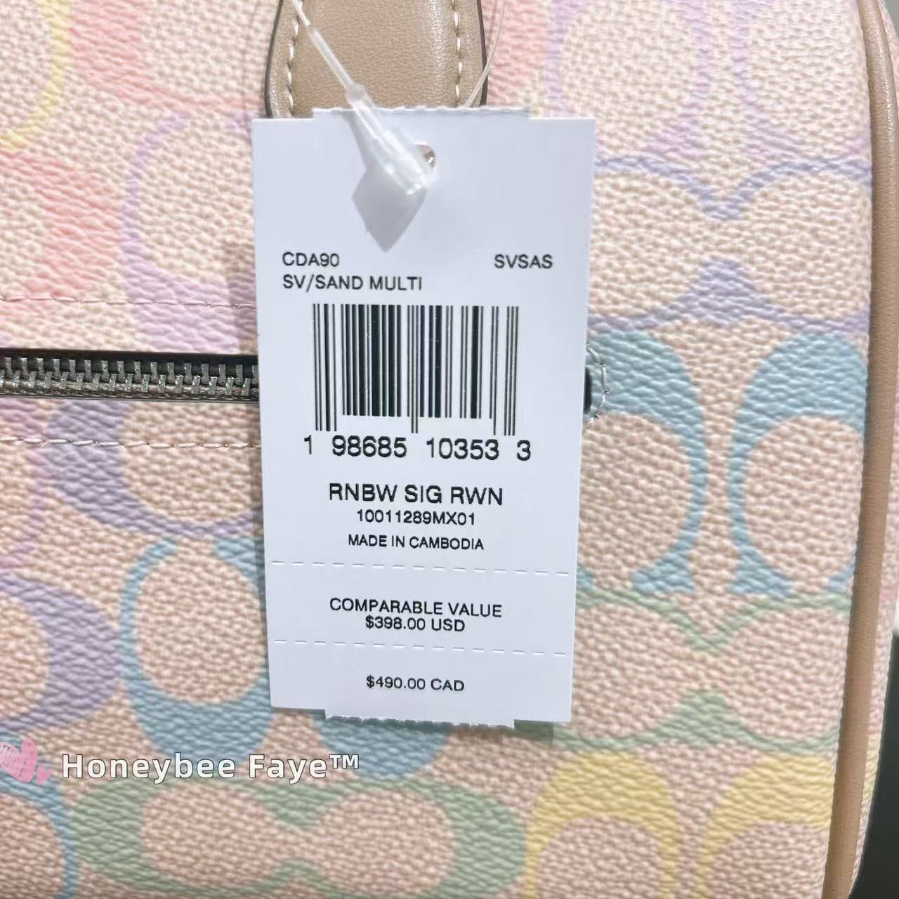 Coach Rowan Satchel Bag In Rainbow Signature Canvas CDA90 Size ONE SIZE - 7 Thumbnail