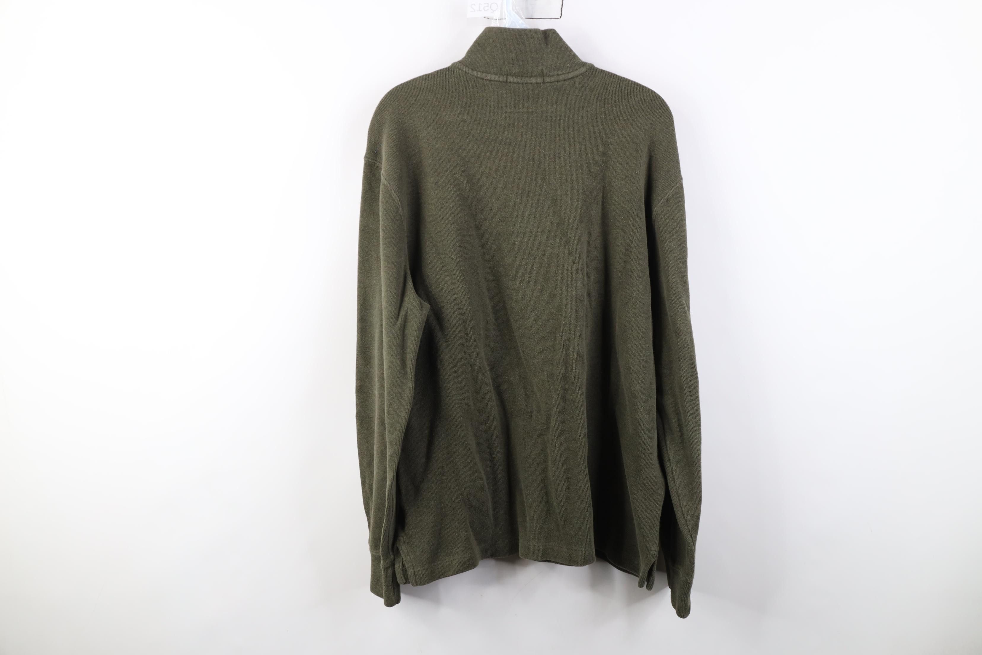 Polo Ralph Lauren Vintage Ralph Lauren Ribbed Knit 1/4 Zip Sweater Olive Green Size US L / EU 52-54 / 3 - 12 Thumbnail