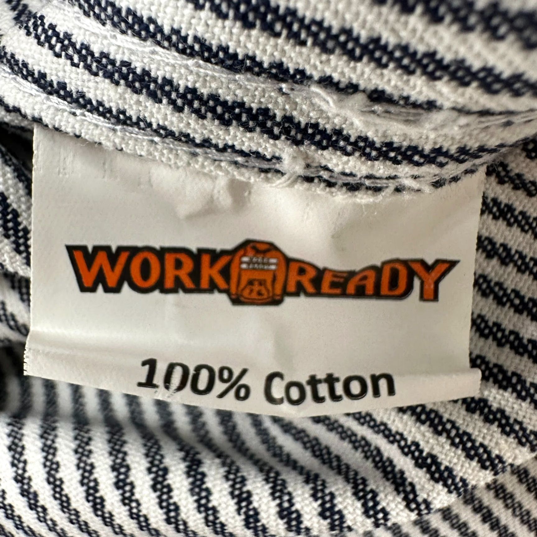 Vintage Work Ready Shirt Mens 3XL Blue White 1/4 Zip Long Sleeve Hickory Stripe Railroad Size US XXL / EU 58 / 5 - 6 Thumbnail