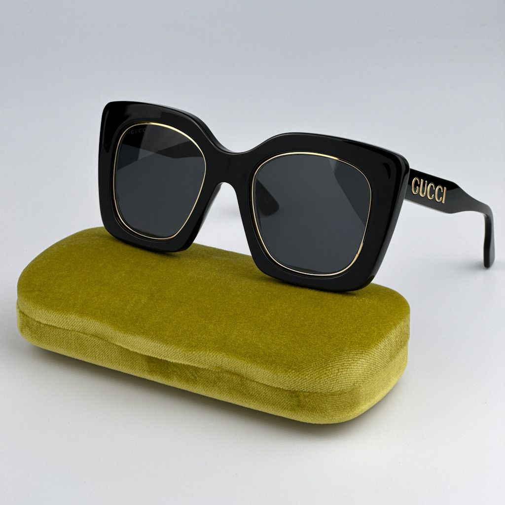 Gucci NEW Gucci GG1151S 001 Cat Eye Oversized Unisex Sunglasses Size ONE SIZE - 1 Thumbnail