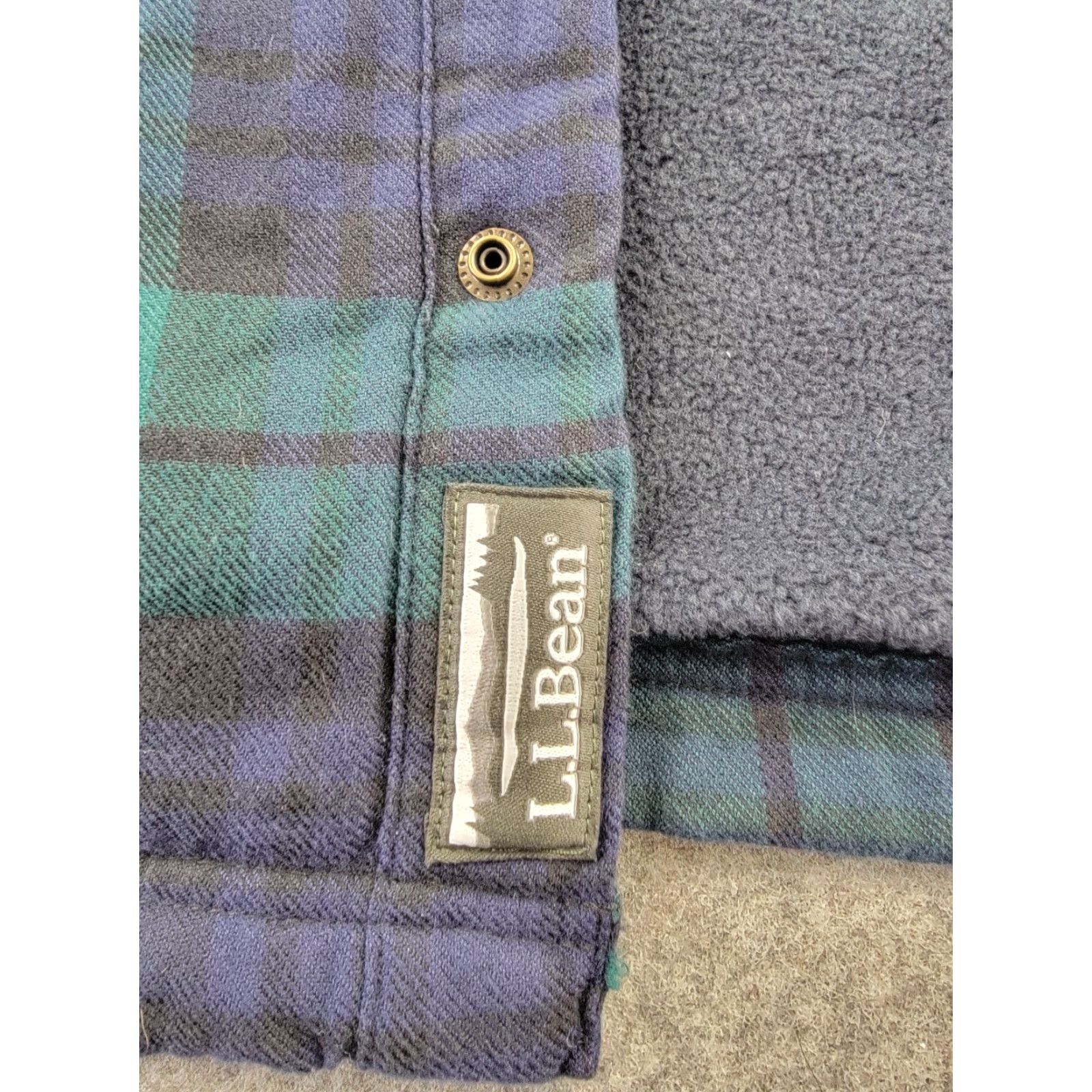 Vintage VINTAGE LL Bean Shirt Mens 3XL Green Blue Plaid Fleece Lined Hooded Snap Front Flannel Size US XXL / EU 58 / 5 - 6 Thumbnail