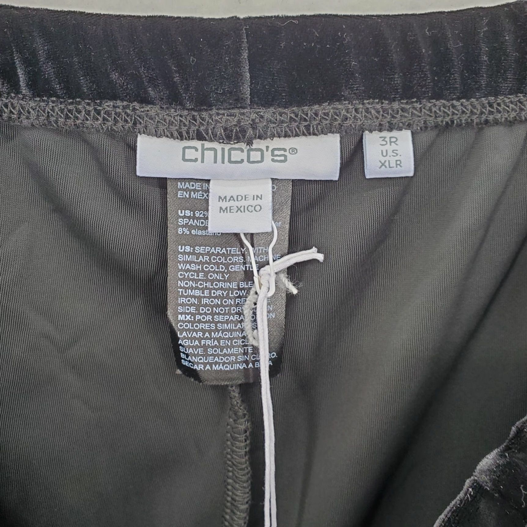 Vintage Chico's Pants Womens XL 3R Black Velvet Velour Pull On Elastic Waist Stretch NWT Size 40" / US 18 - 4 Thumbnail