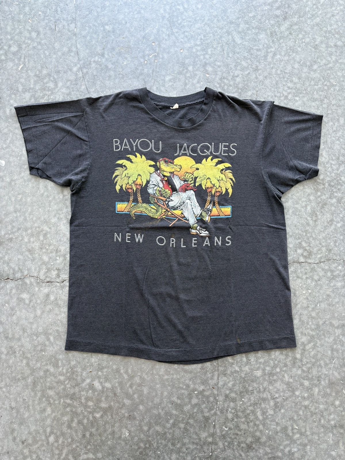 Vintage Vintage 80s Bayou Jacques Graphic Tee Screen Stars Size US L / EU 52-54 / 3 - 1 Thumbnail