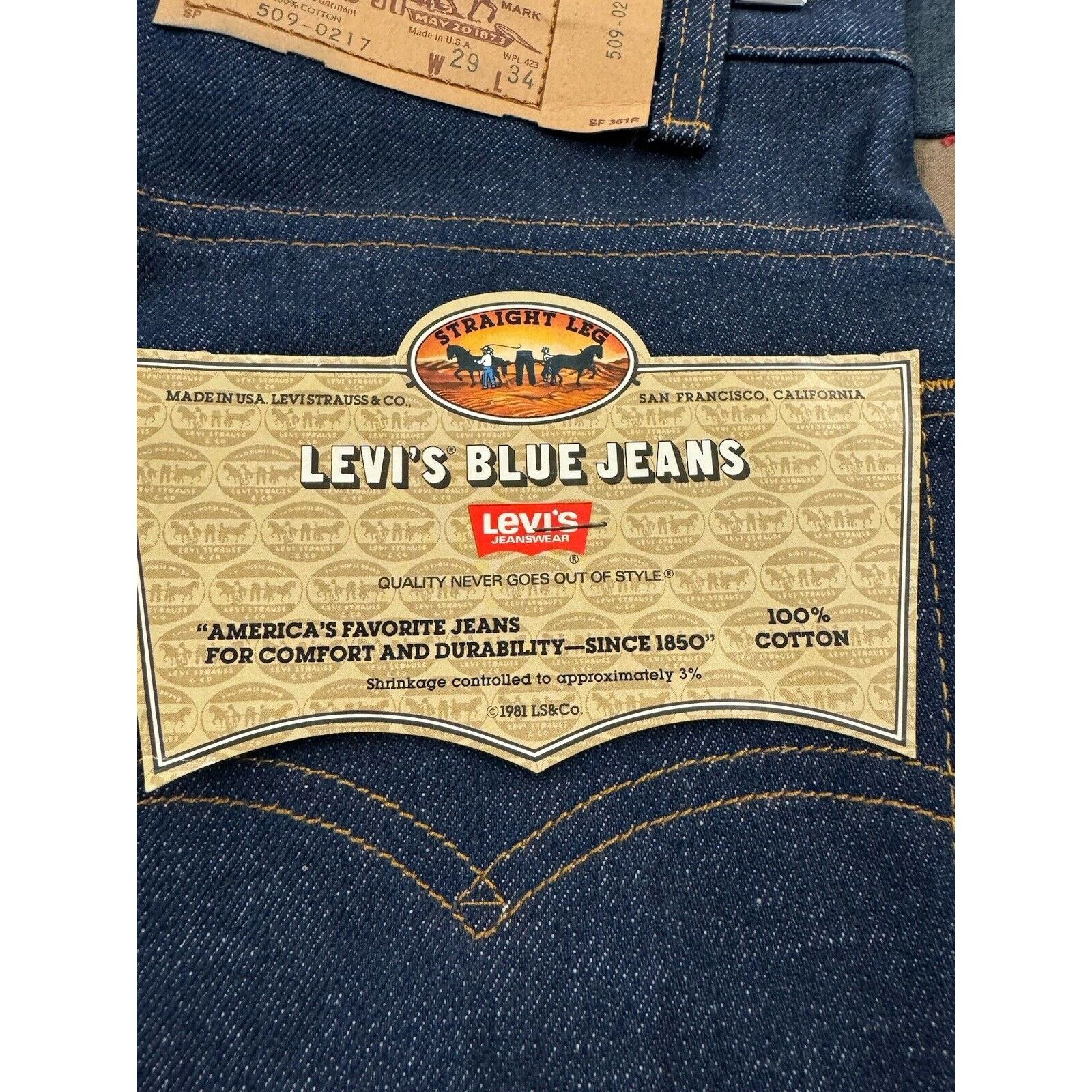 Levi's Deadstock True Vintage 70s Levi’s 509 Blue Jeans W29 X L34 Size US 29 - 6 Thumbnail