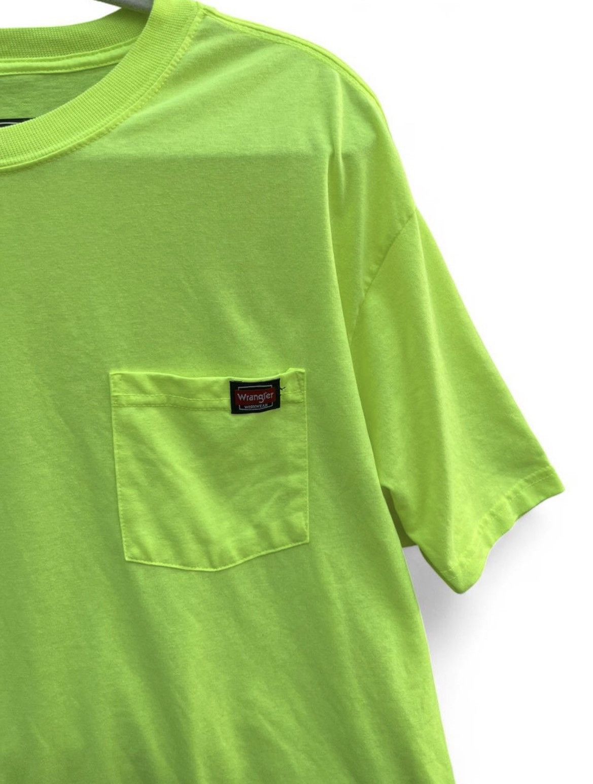 Wrangler Wrangler Neon Safety Yellow Pocket Tee Workwear Size US XXL / EU 58 / 5 - 3 Thumbnail