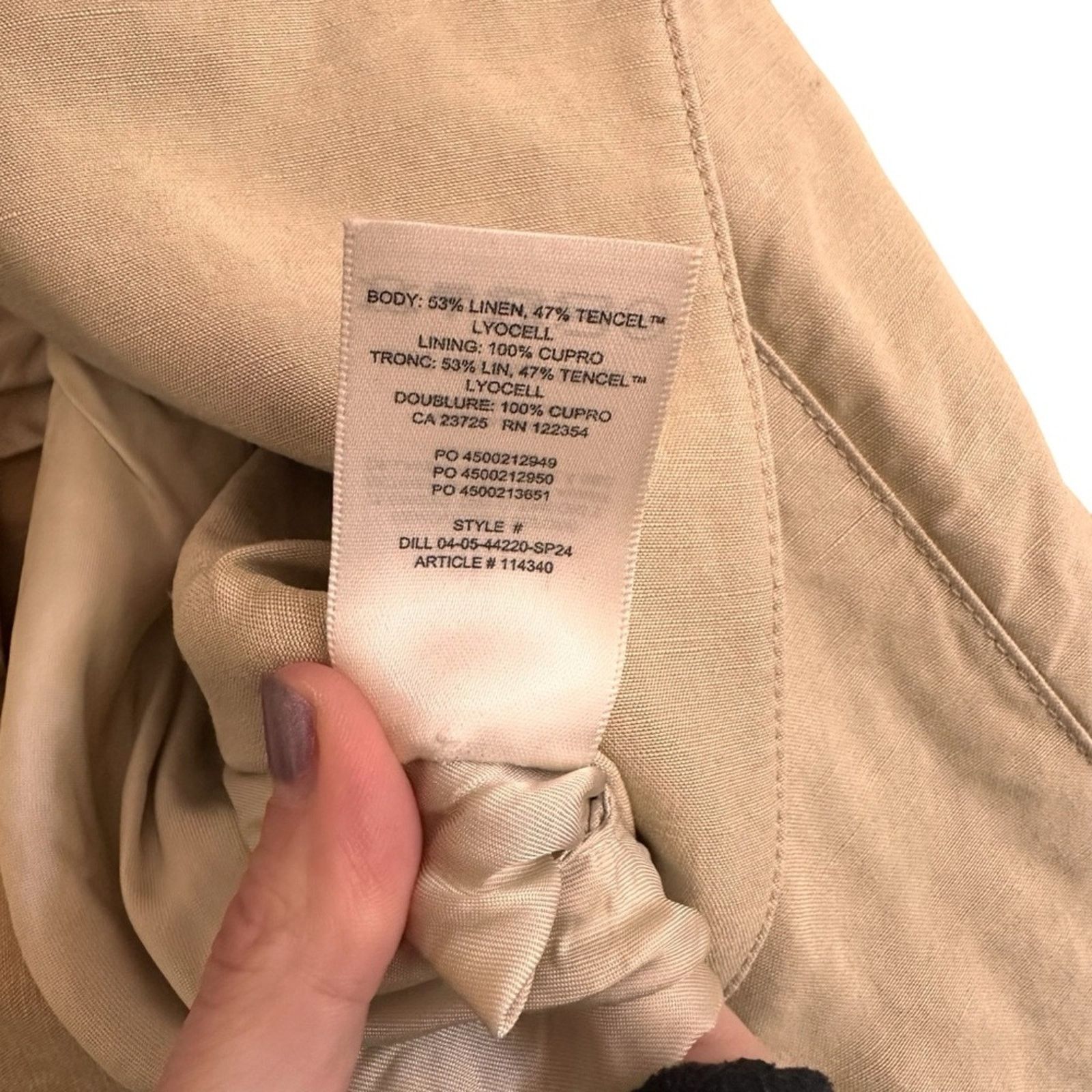 Aritzia Wilfred Phase Trench Coat – Light Birch (Tan/Cream) – Size S Size S / US 4 / IT 40 - 7 Thumbnail