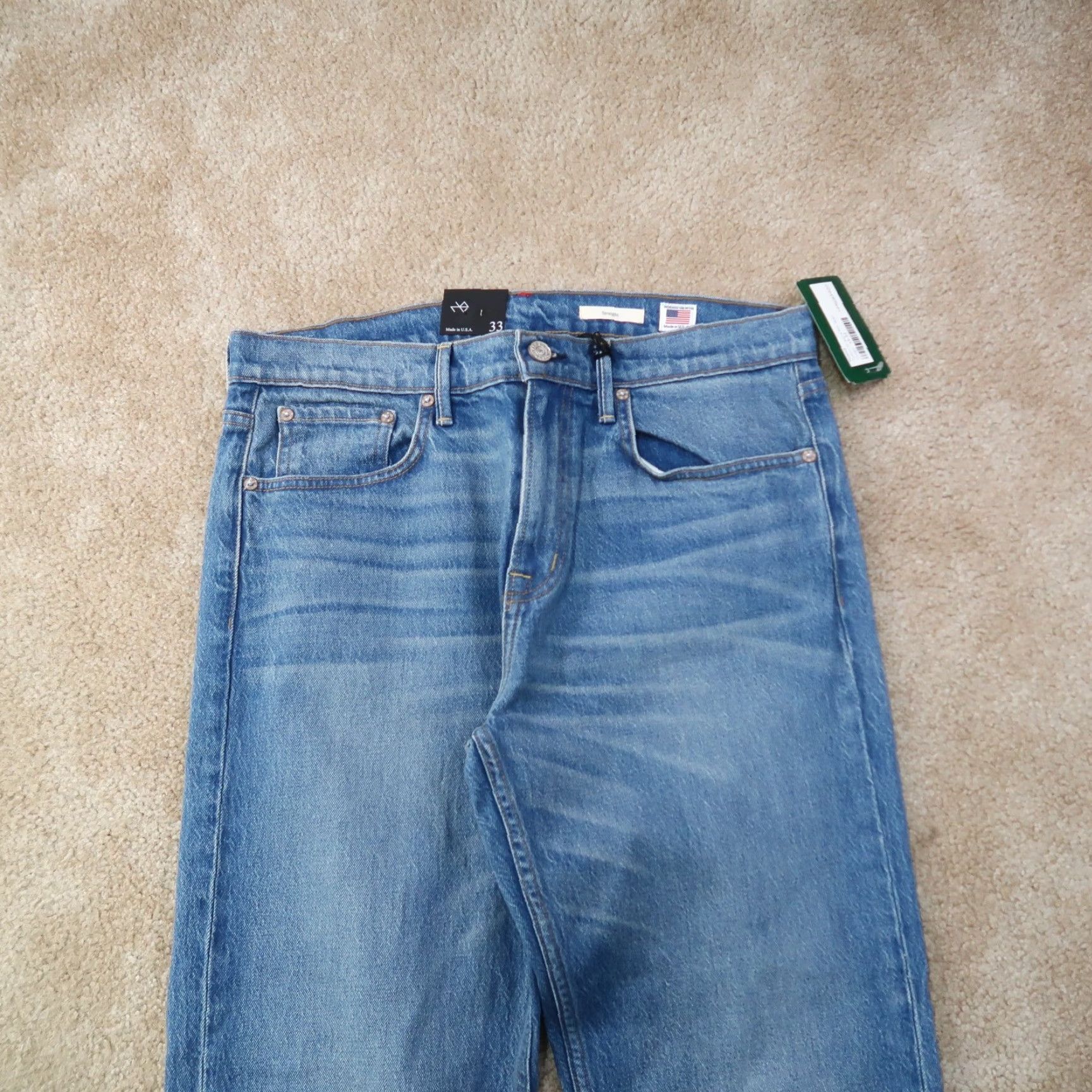 Denime VINTAGE No End Denim Jeans Mens Straight leg 33x32 Blue USA 5-Pocket Design Denim Slim 33 Womens? Size US 33 - 2 Thumbnail