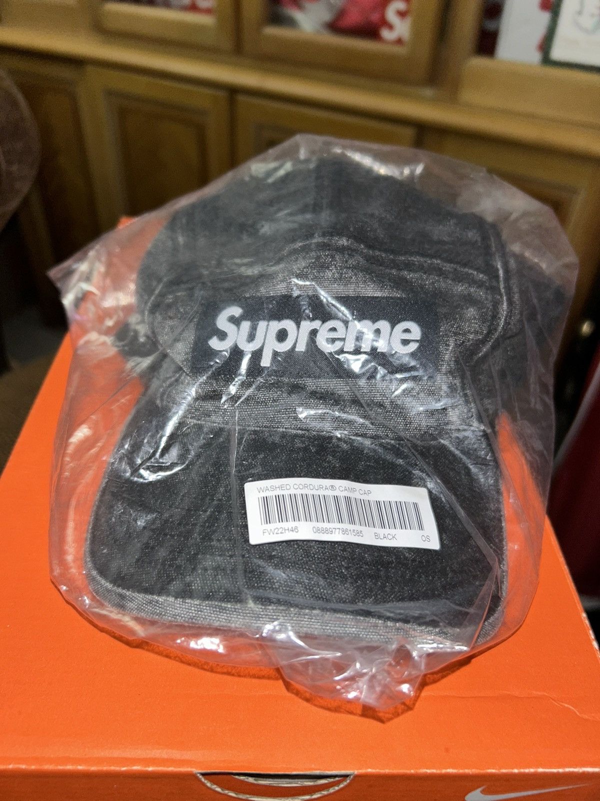 Supreme Washed Cordura Camp Cap (FW22) Black Brand New