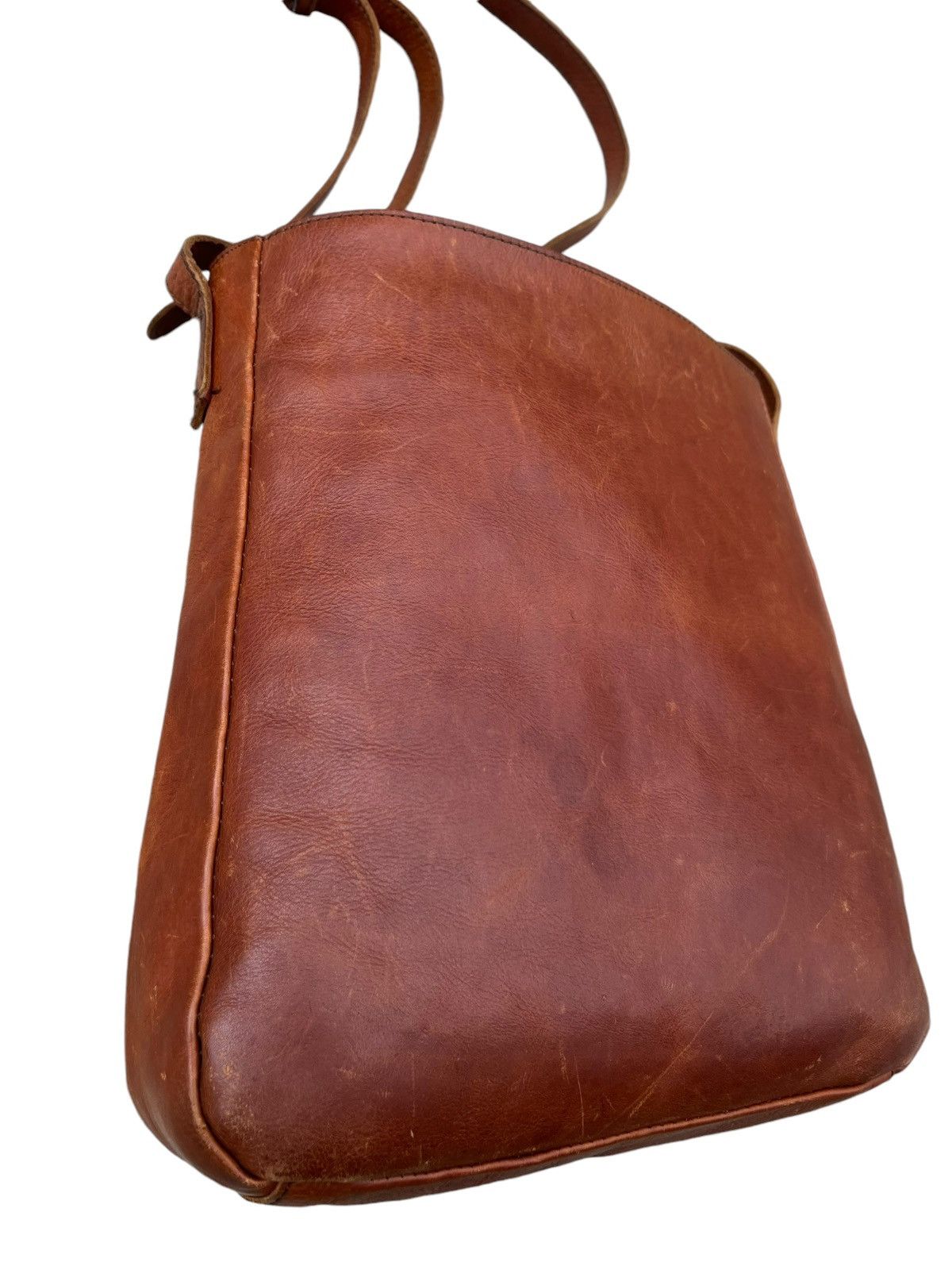 Leather Vintage Turkuabo Japan Faded Patina Leather Sling Bag Size ONE SIZE - 8 Thumbnail