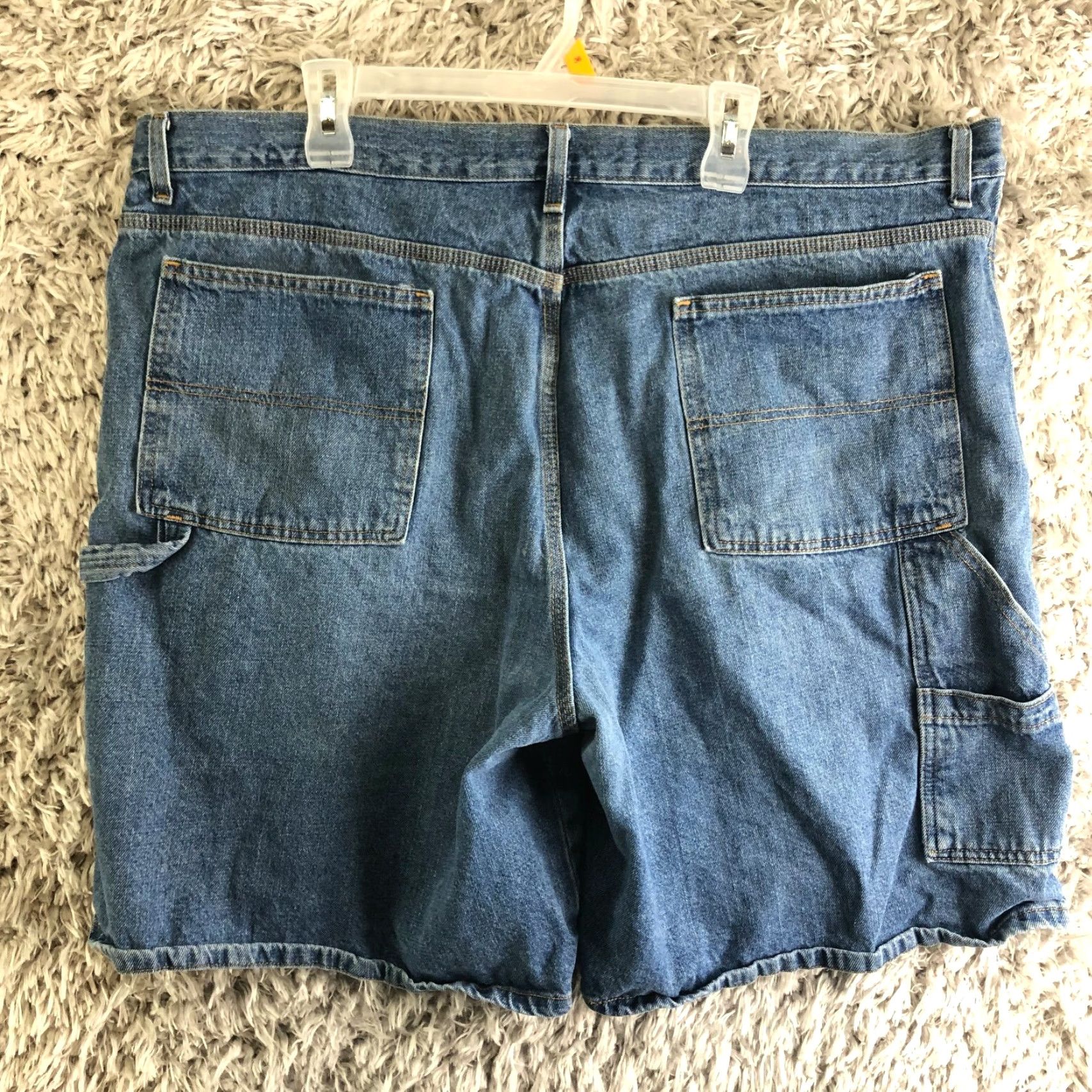 Faded Glory Faded Glory Mens Size 46 Blue Jean Carpenter Shorts Mid Rise Medium Wash Bermuda Shorts Casual Denim Cotton Beach Outdoor Pockets Regular Size US 30 / EU 46 - 4 Thumbnail