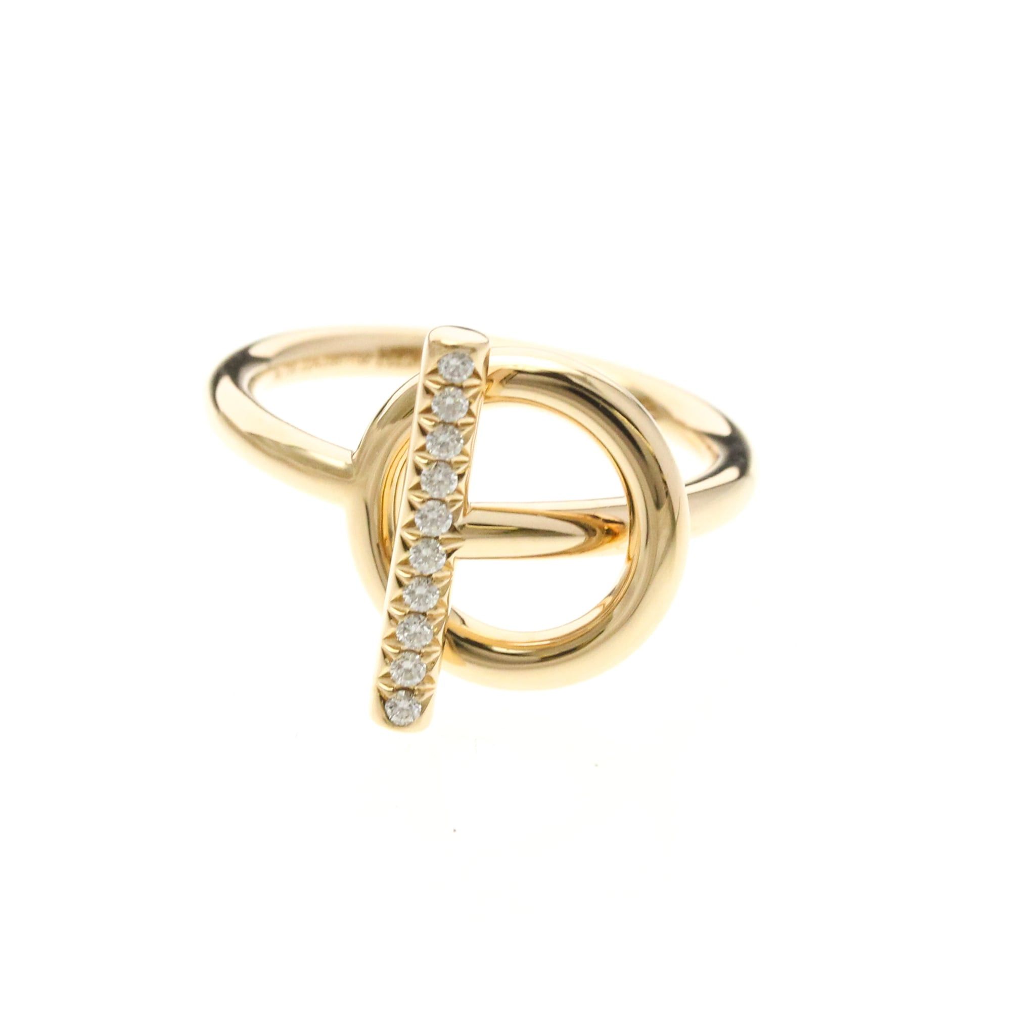 Hermes Hermes Echappé Diamond Ring Pink Gold (18K) Fashion Diamond Band Ring Pink Gold Size ONE SIZE - 1 Thumbnail