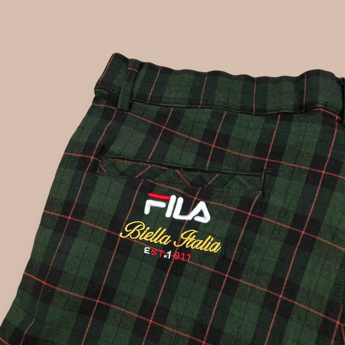 Fila FILA Biella Italia Green Plaid Trouser Pant Size US 34 / EU 50 - 8 Thumbnail