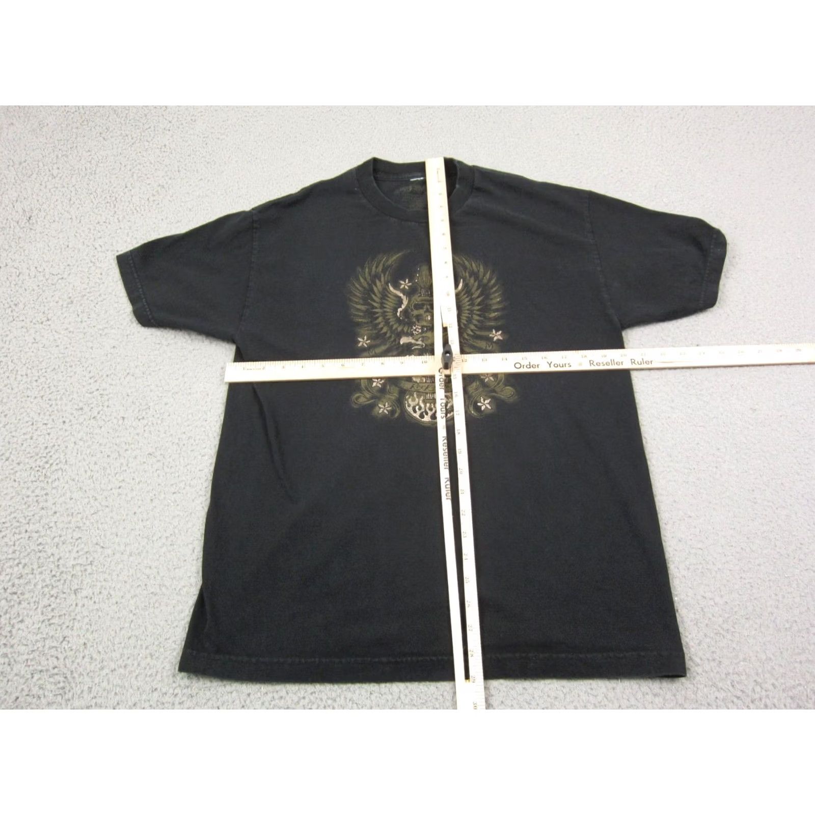 Vintage Vintage Rock & Roll Shirt Mens Large Black Eagle Gothic Biker Skull Y2K 90s Tee Carded Size US L / EU 52-54 / 3 - 4 Thumbnail