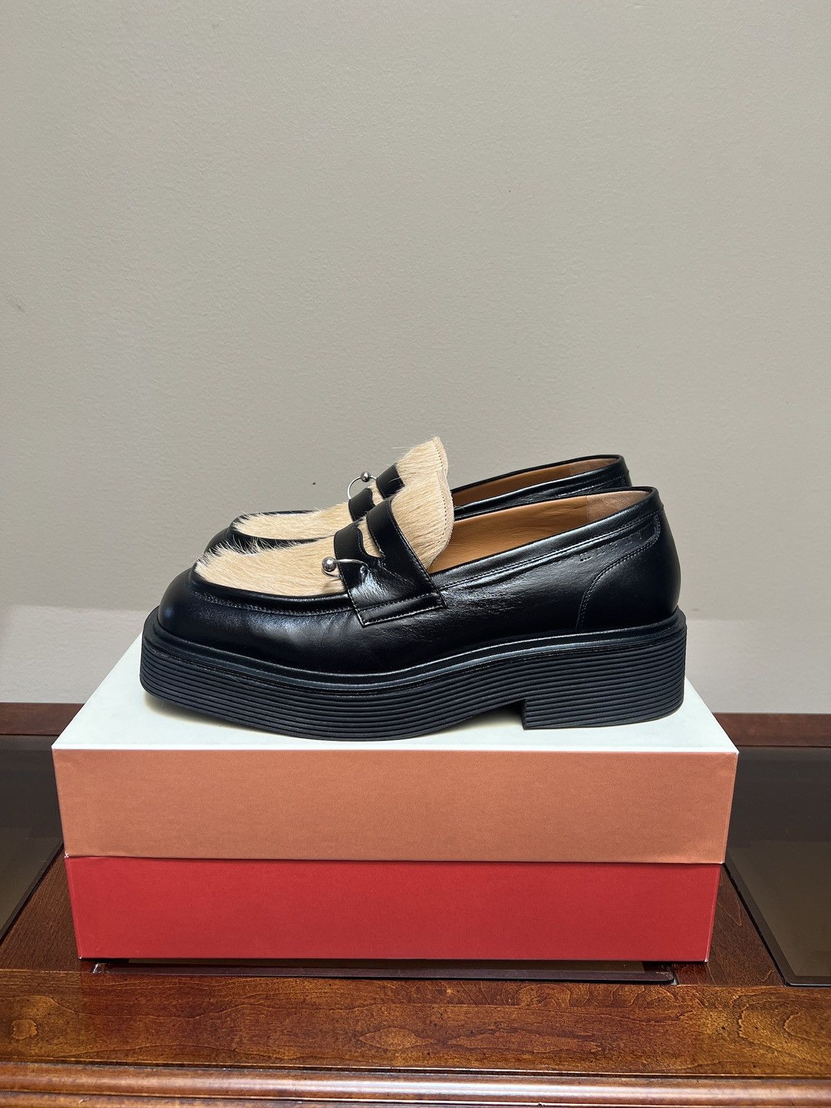 marni square toe loafers