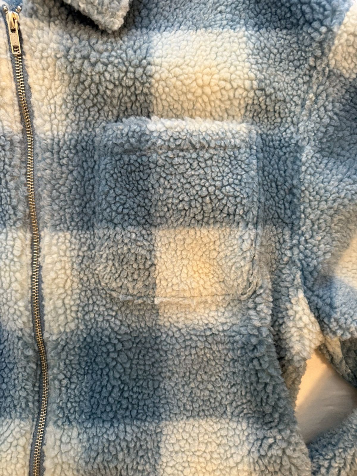 Stussy Stussy Shadow Plaid Zip Sherpa ‘Light Blue’ Size US XXL / EU 58 / 5 - 2 Thumbnail