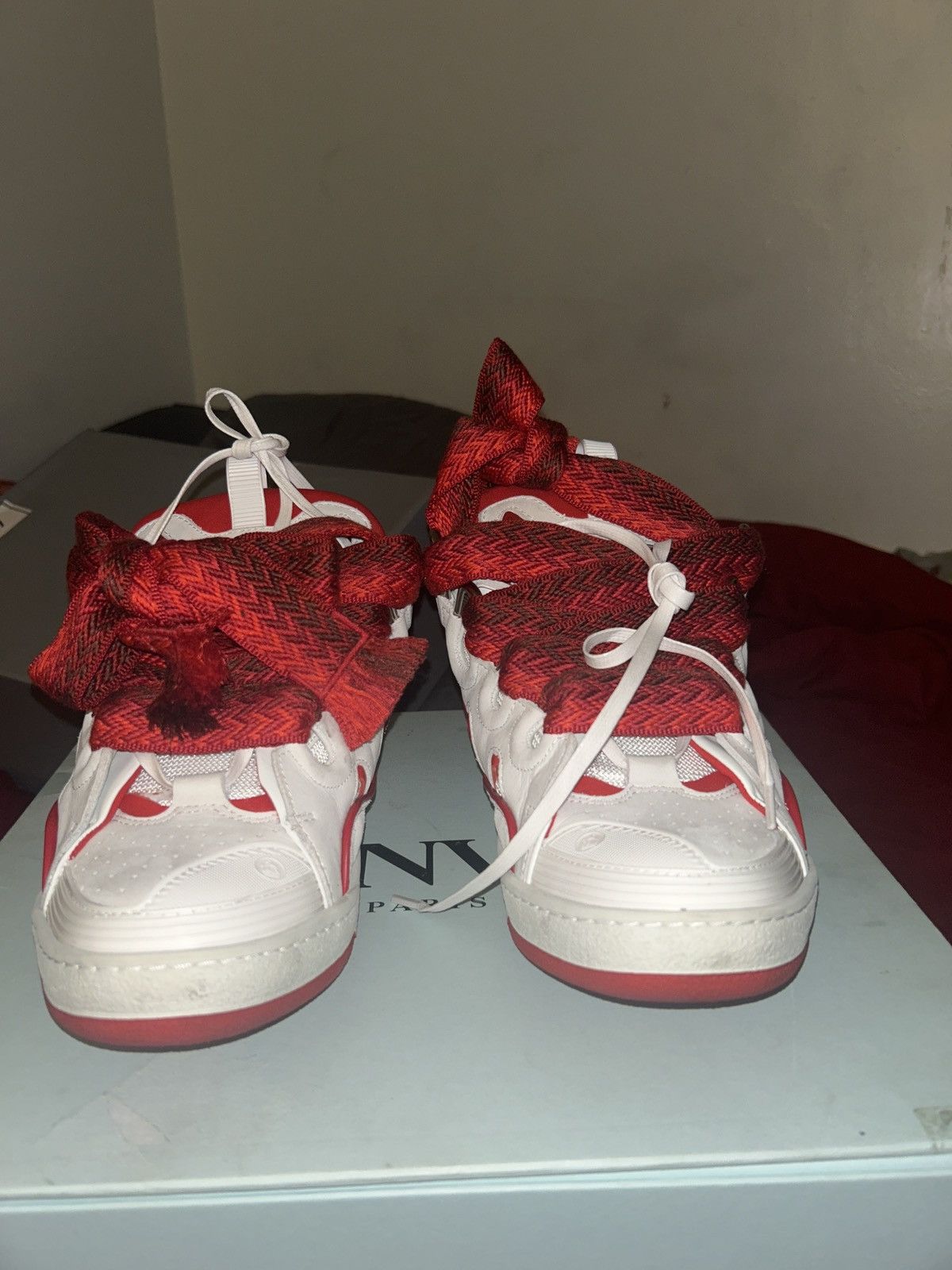 Lanvin Lanvin curb sneaker white and red Size US 9 / EU 42 - 3 Thumbnail