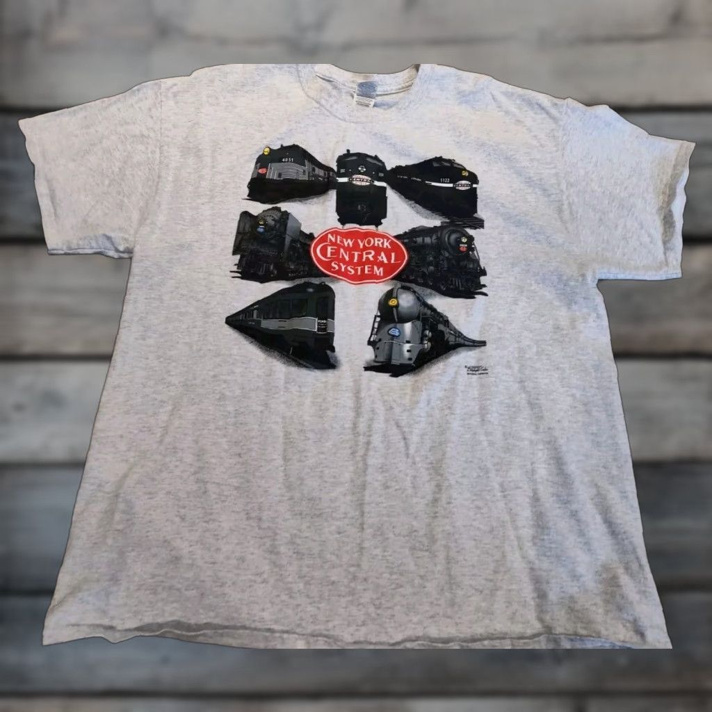 Vintage VINTAGE Gildan New York Central System Train Graphic T-Shirt XL Gray Unisex Adult 90s Transportation Size US XL / EU 56 / 4 - 1 Thumbnail
