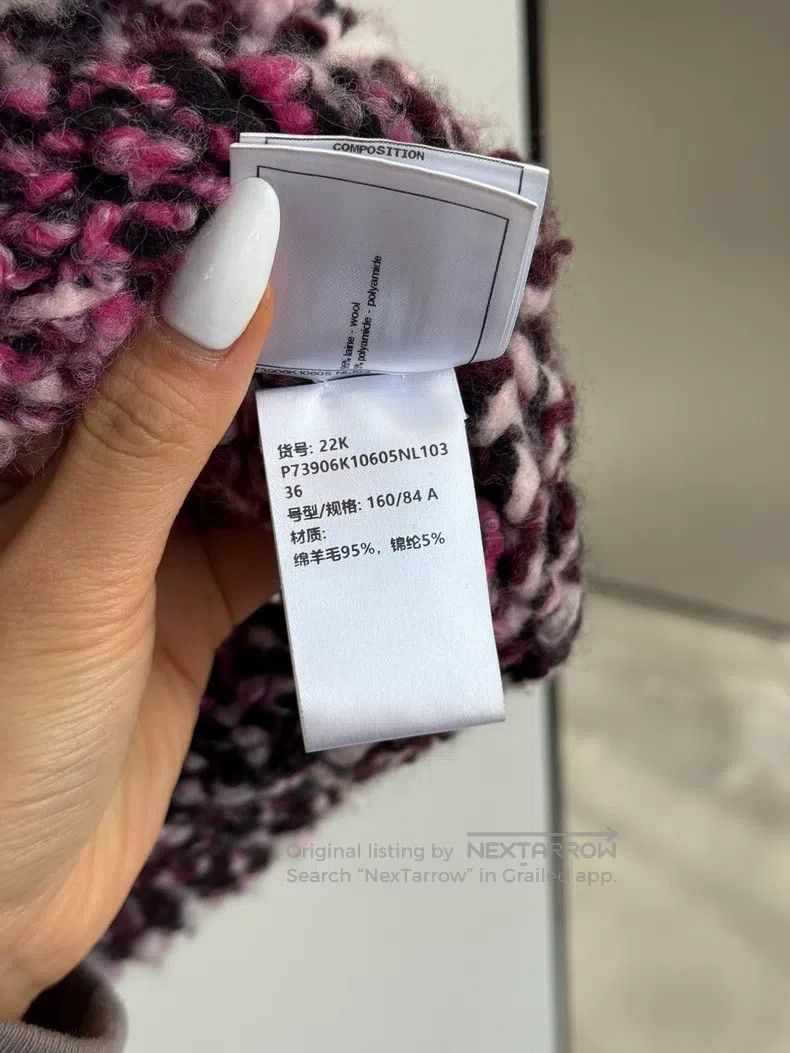 Chanel Chanel 22K thick chain pink striped gradient wool knitted Size XS / US 0-2 / IT 36-38 - 8 Thumbnail