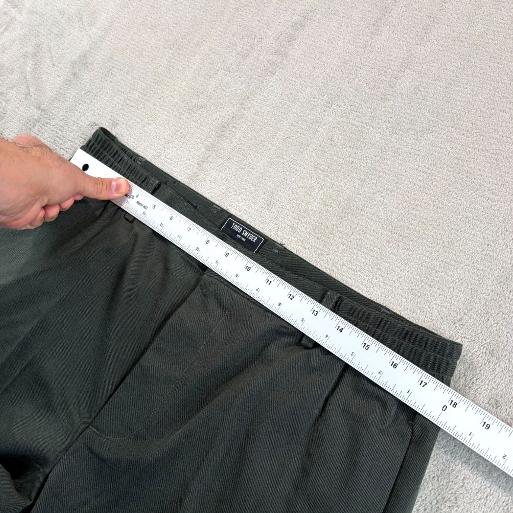 Todd Snyder Todd Snyder Italian Wool-Cotton Modern Trousers Olive Green Men Large L Wallop NWT Dress Pants Size US 33 - 7 Thumbnail
