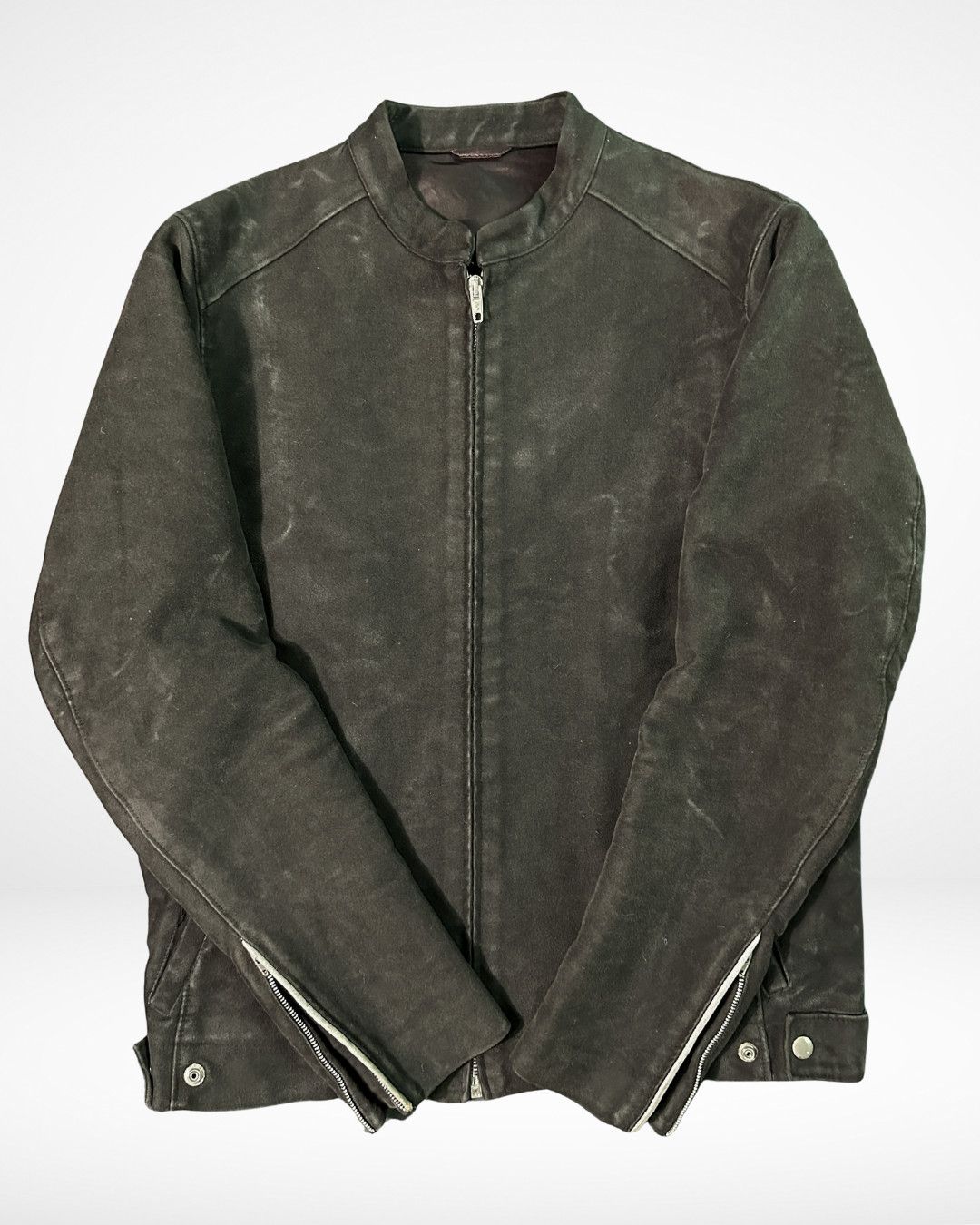 Helmut Lang SS95 Pig Suede Cafe Racer Reflective Sleeve Jacket Size US M / EU 48-50 / 2 - 12 Thumbnail