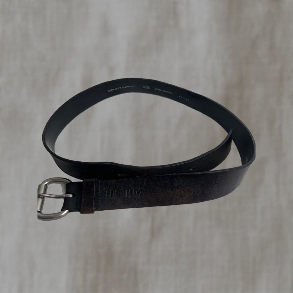 Fossil Fossil Belt Men Leather Brown Size 36 Letter Imprint Cowhide Buckle Size 36 - 1 Thumbnail