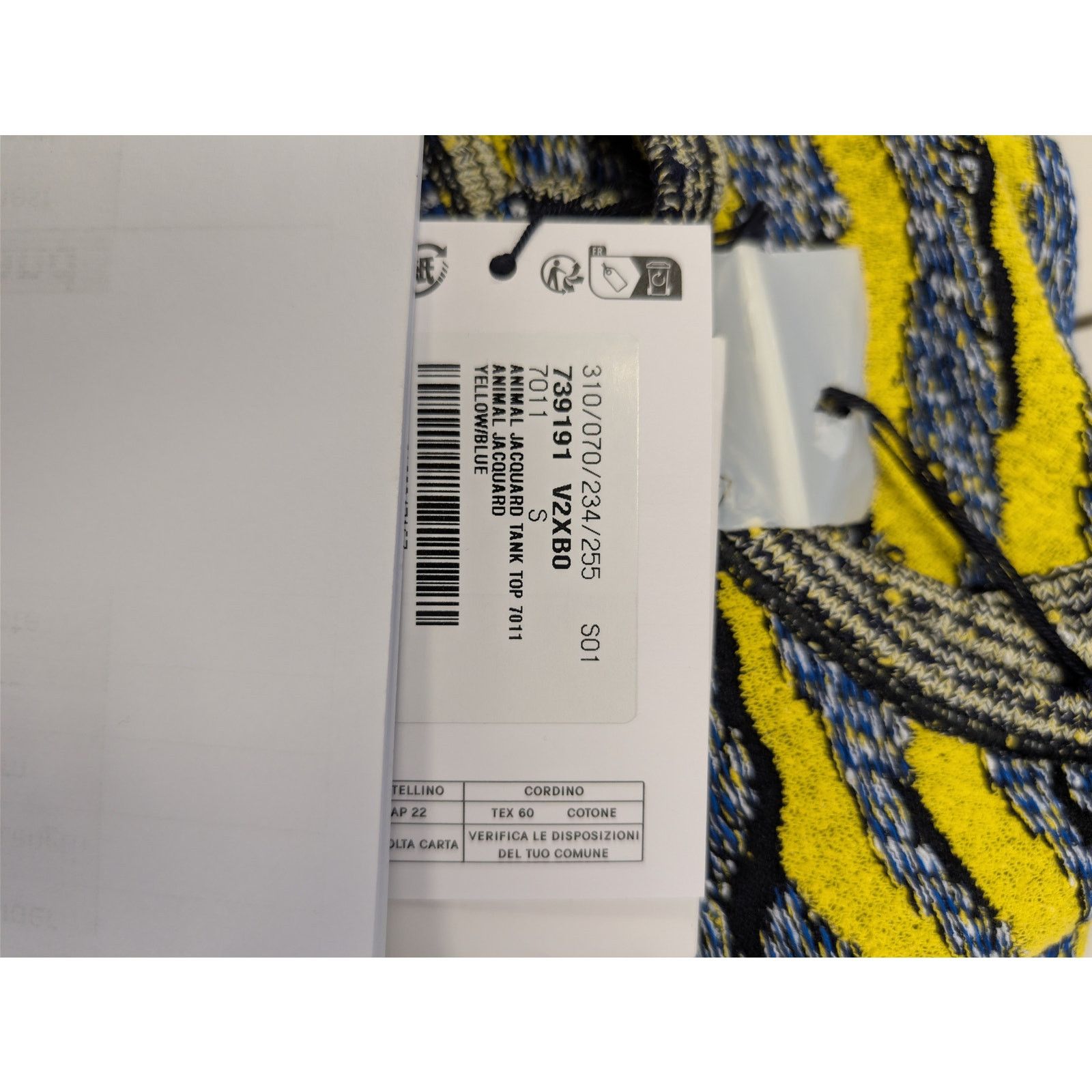 Bottega Veneta o1rshd1 Animal Jacquard Tank Top in Yellow / Blue Size US S / EU 44-46 / 1 - 16 Thumbnail