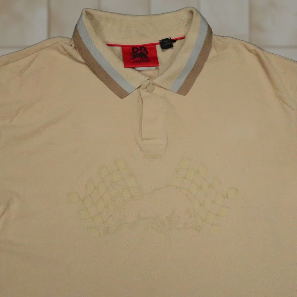 Hugo Boss HUGO BOSS Polo Shirt Mens 2XL Brown Beige Short Sleeve Piqué Buttoned Collar Slim Pocketed Size US XXL / EU 58 / 5 - 1 Thumbnail