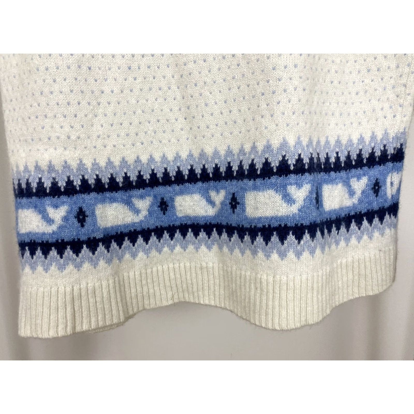 Vineyard Vines Vineyard Vines Sweater Women's Whale Lambswool Cashmere Knit White Blue Size S Size S / US 4 / IT 40 - 4 Thumbnail