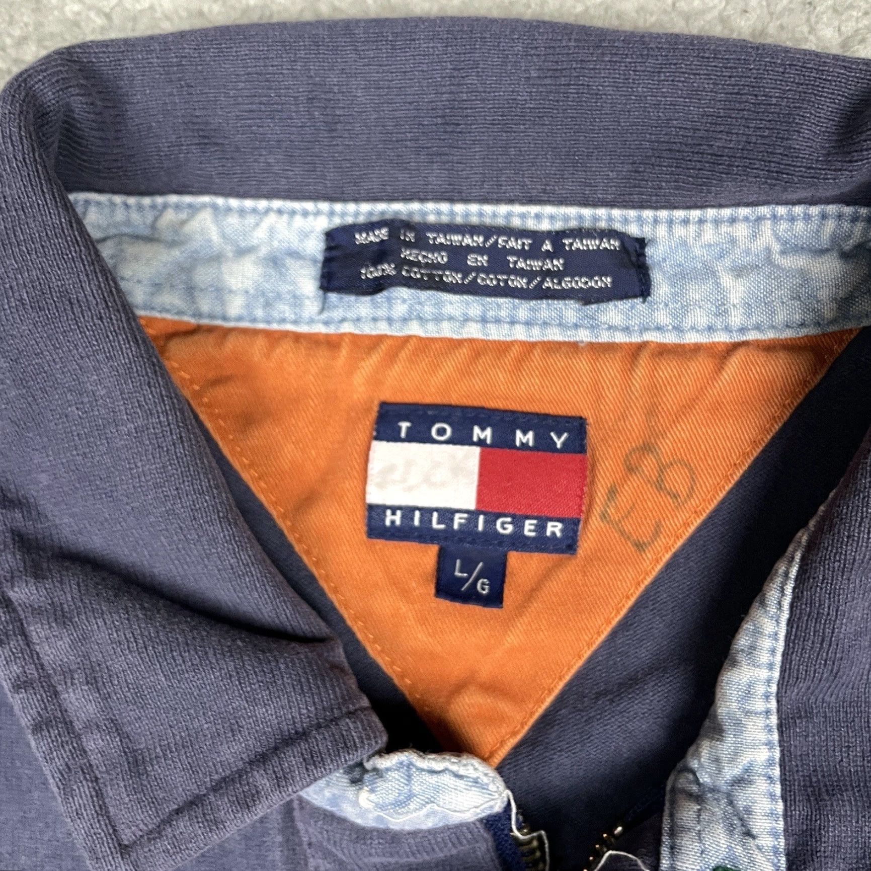 Tommy Hilfiger VINTAGE Tommy Hilfiger Shirt Mens L Blue Coastal Navigator Pullover Button-Up Casual Solid American Size US L / EU 52-54 / 3 - 6 Thumbnail