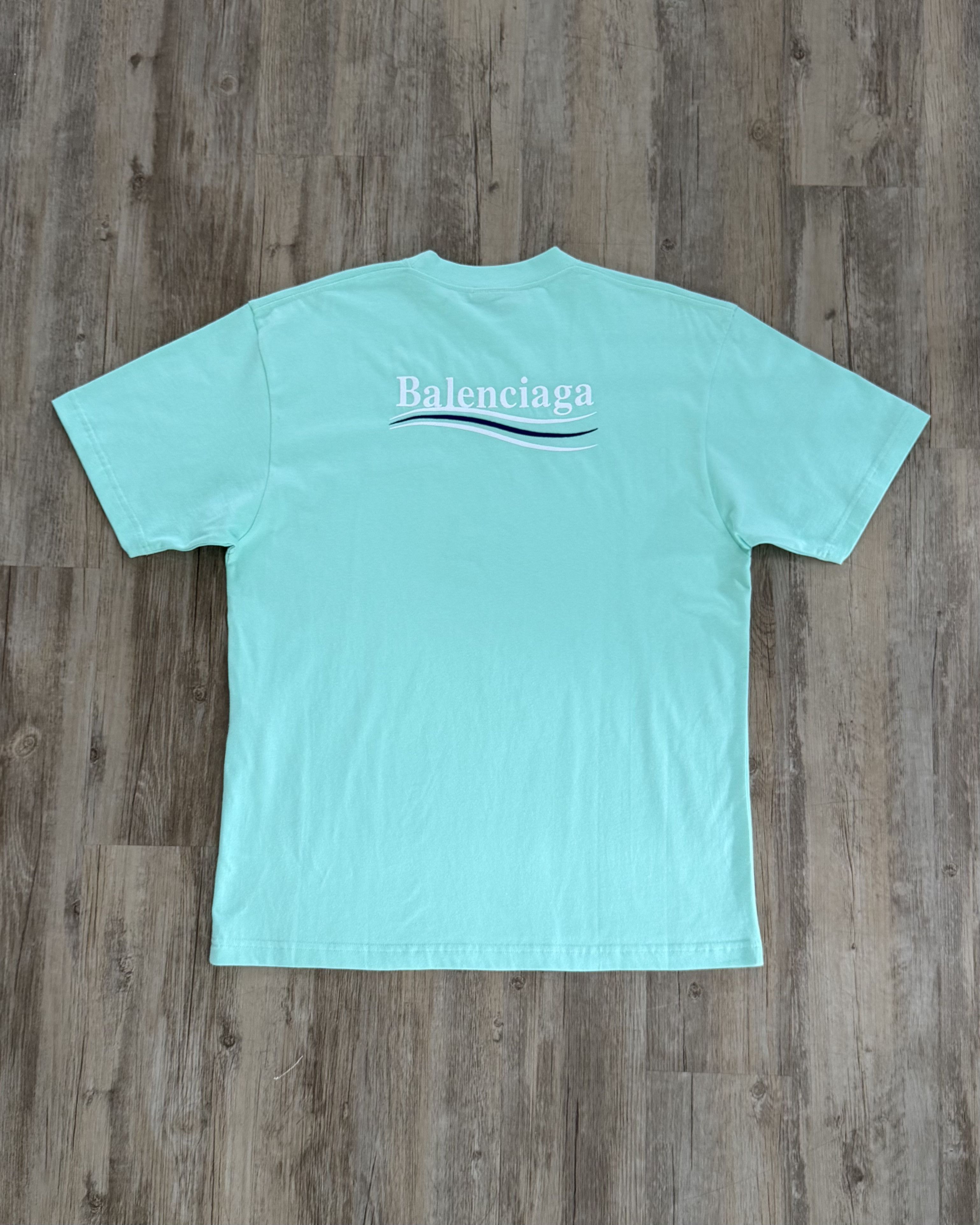 Balenciaga Balenciaga Political Campaign Oversized Tee (Teal) Size US XS / EU 42 / 0 - 2 Thumbnail