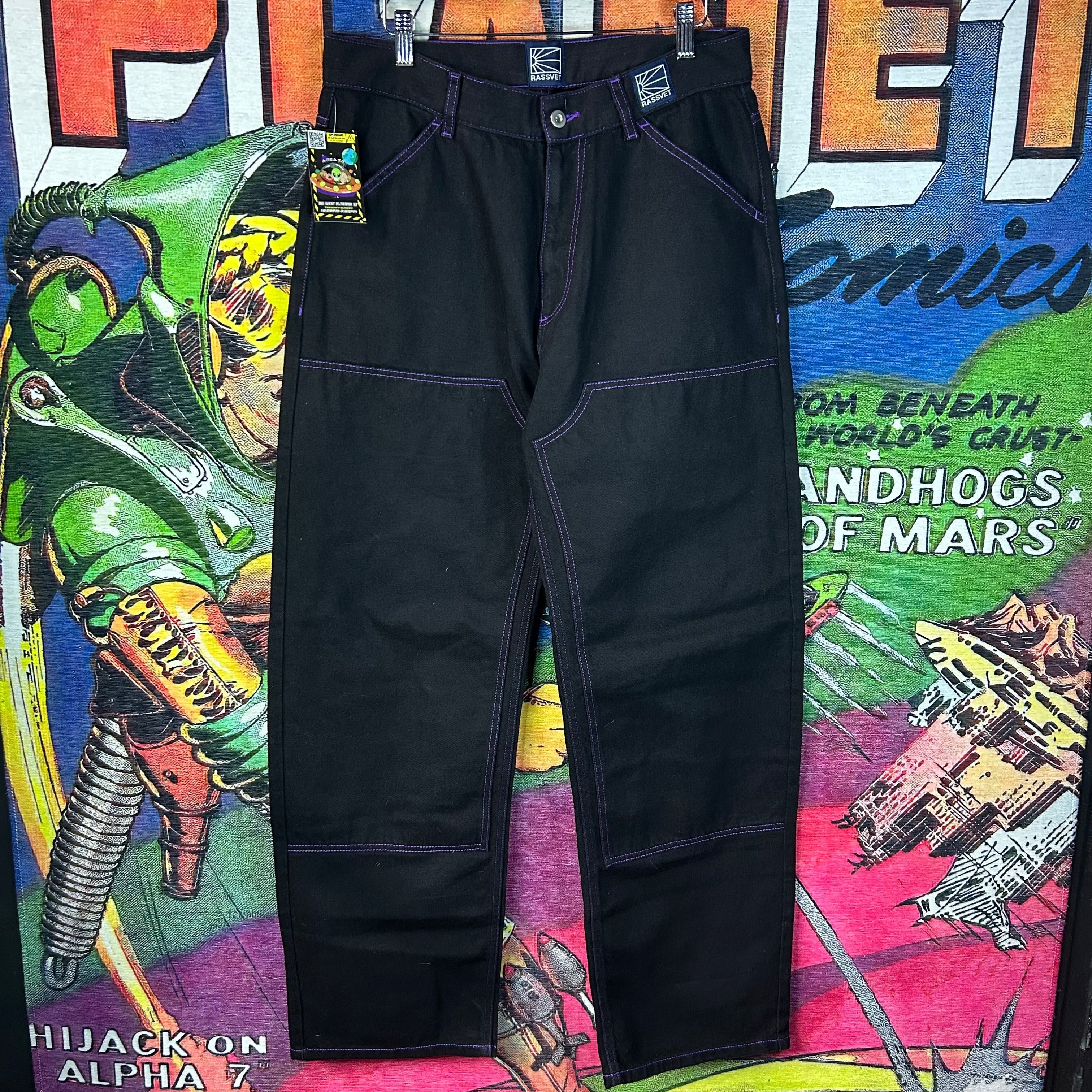 Gosha Rubchinskiy Gosha Rassvet Black Double Knee Trousers Size 32” Size US 32 / EU 48 - 1 Thumbnail