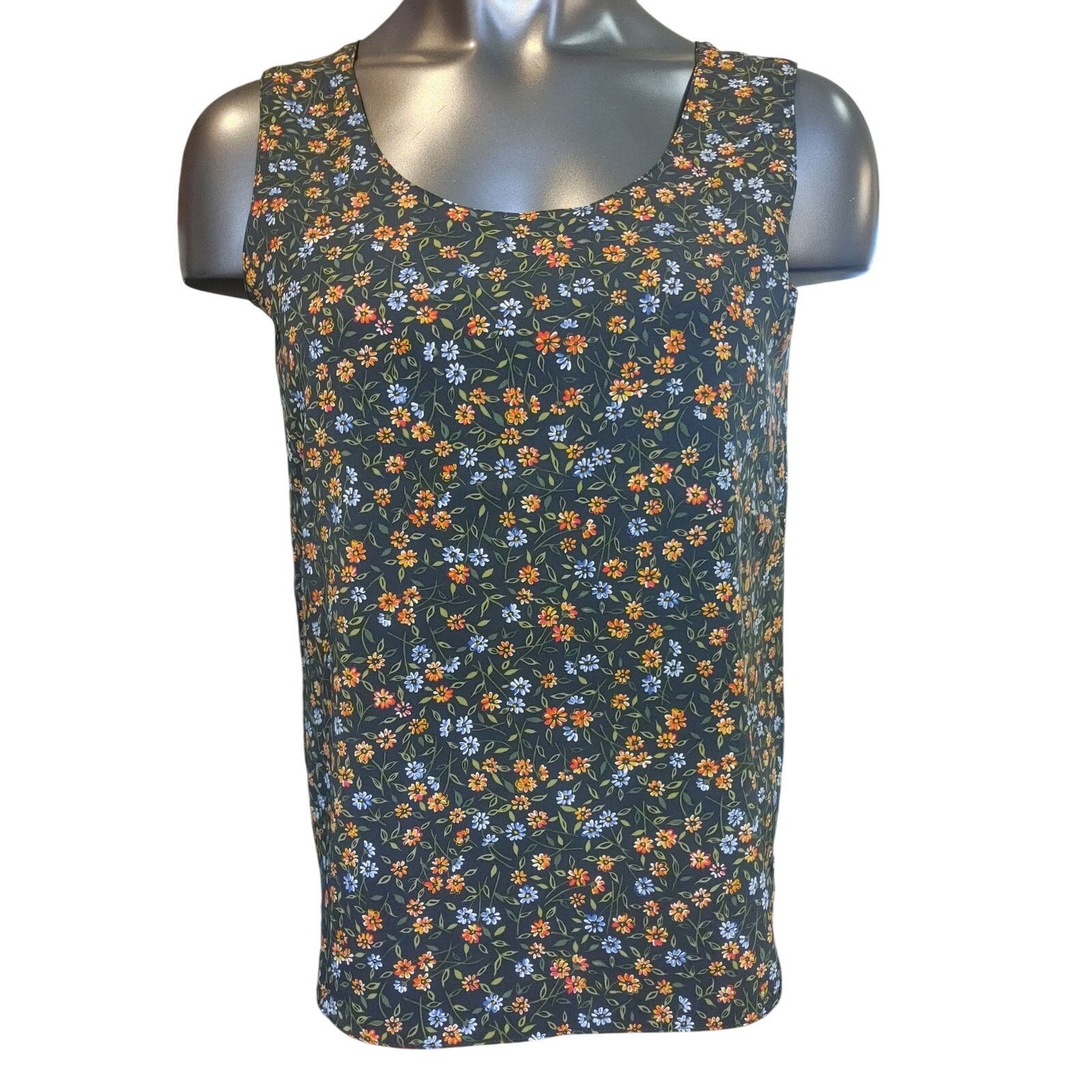 Other Impressions Womens S Navy Blue/Yellow Dainty Floral Tank Top Size S / US 4 / IT 40 - 1 Thumbnail