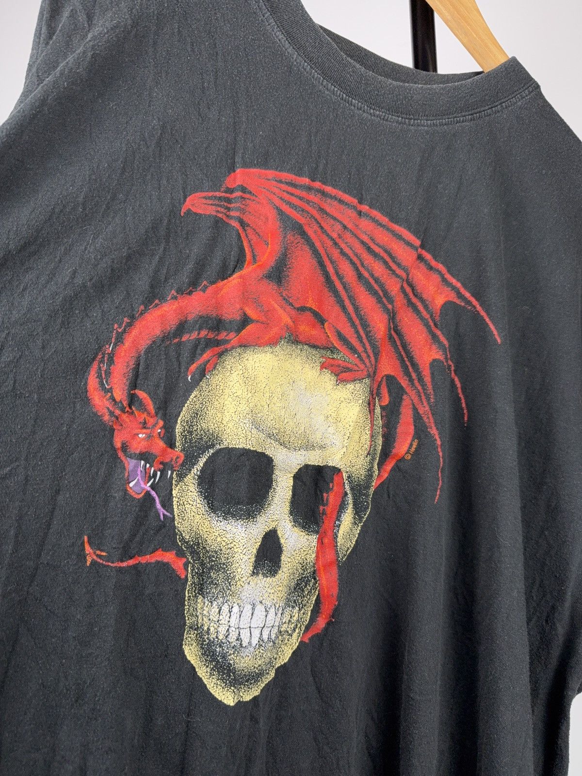 Japanese Brand ☠️90s Gothic Hewlin Dark Fantasy Skull Dragon Graphic Tee XL Size US XL / EU 56 / 4 - 6 Thumbnail