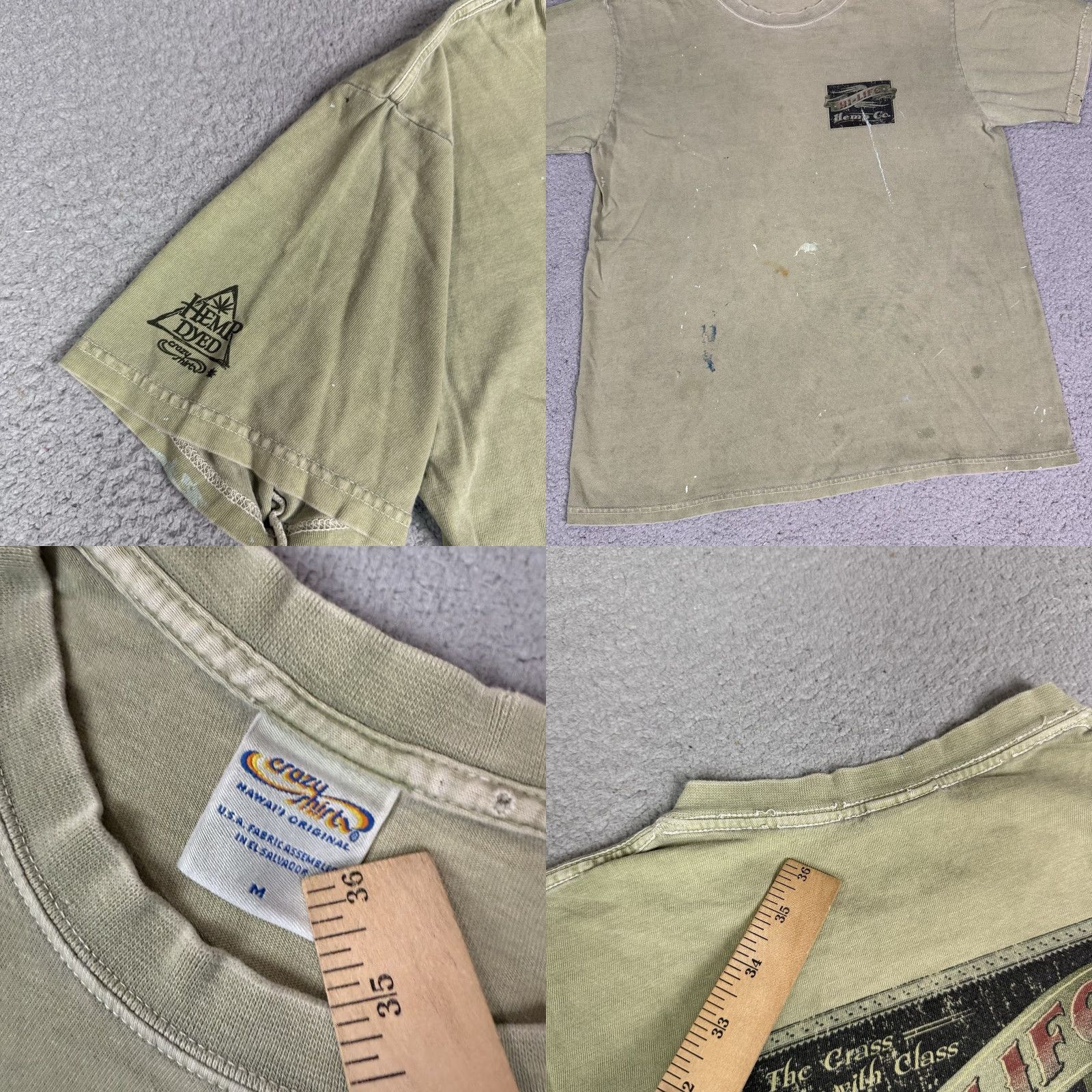 CO VINTAGE Hi Life Hawaii T Shirt Mens M Green Hemp Co Dyed Crazy Weed Distressed Marijuana M Green Hemp Co Shirt Mens M Vintage Boys Mens? Size US M / EU 48-50 / 2 - 8 Thumbnail
