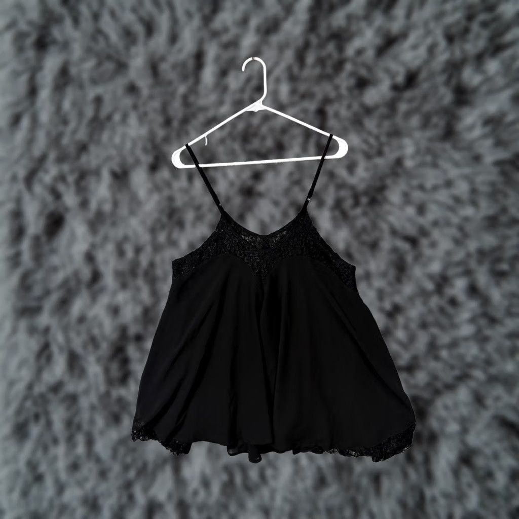 Vintage Body Central S Black Lace Cami Gothic Y2K Feminine Romantic Coquette Dark Fairy Size ONE SIZE - 1 Thumbnail