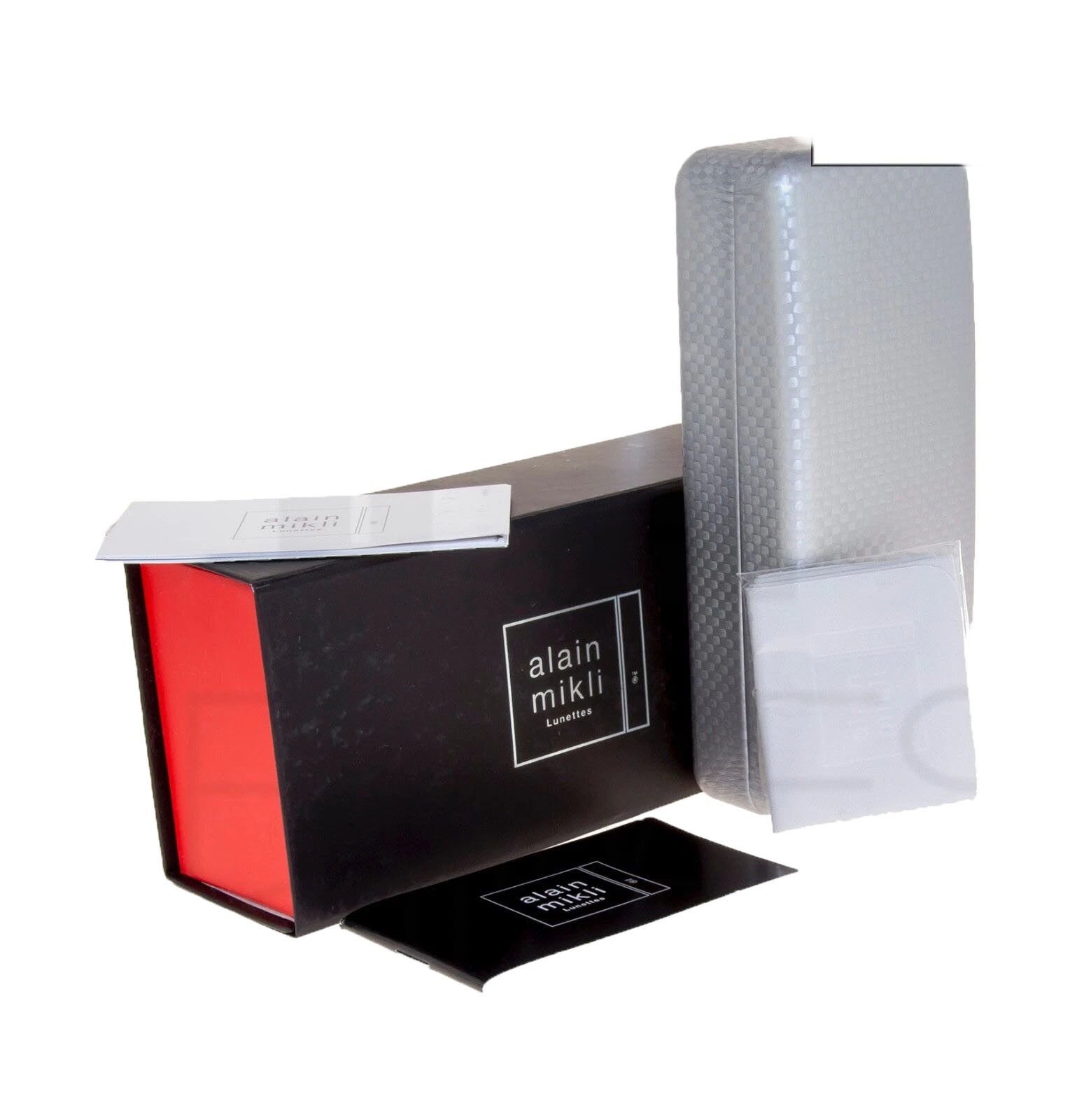 Alain Mikli ALAIN MIKLI Paris A04002 4002 Metal Round Matte Black Red Size ONE SIZE - 9 Thumbnail